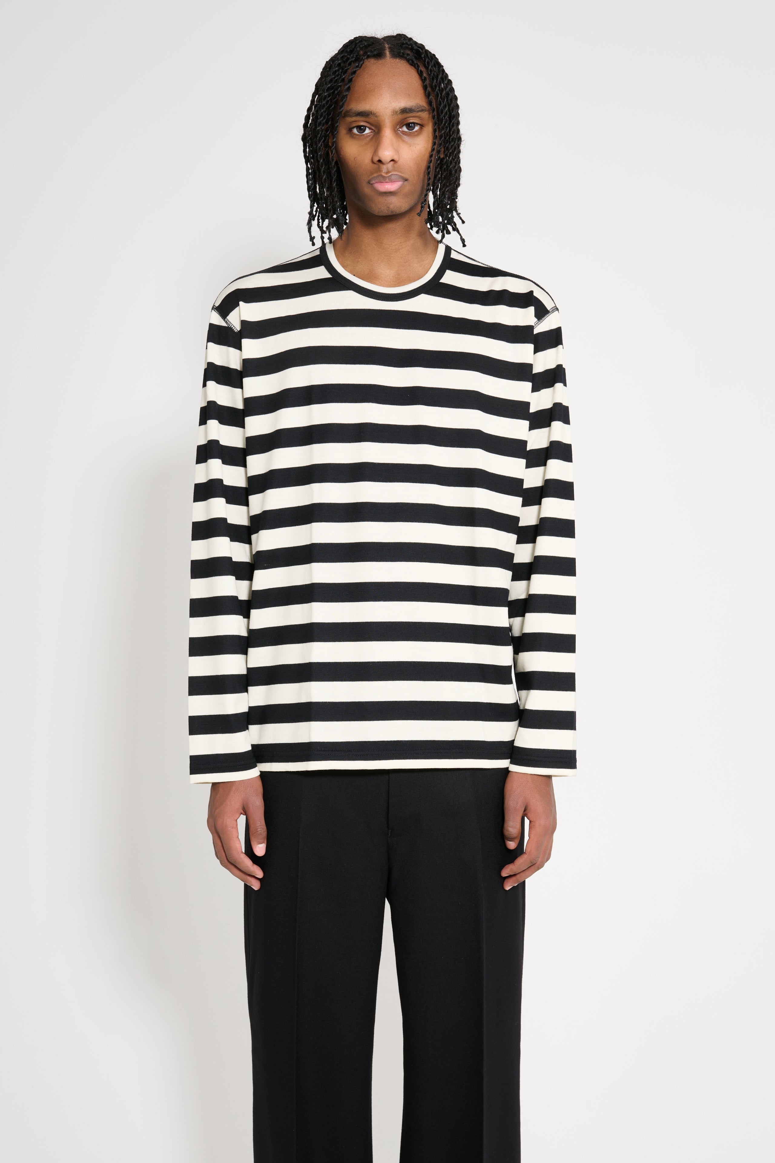 Junya Watanabe MAN Striped Long Sleeve T-shirt Black / White