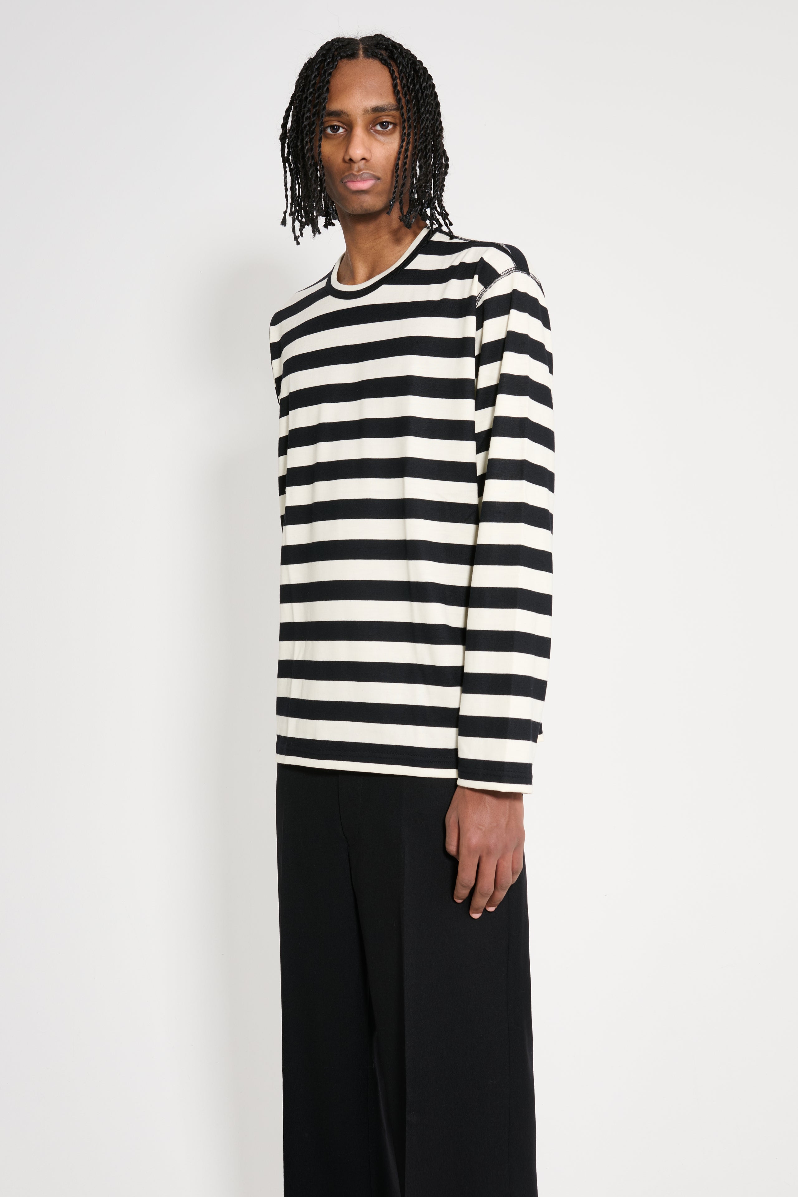 Junya Watanabe MAN Striped Long Sleeve T-shirt Black / White