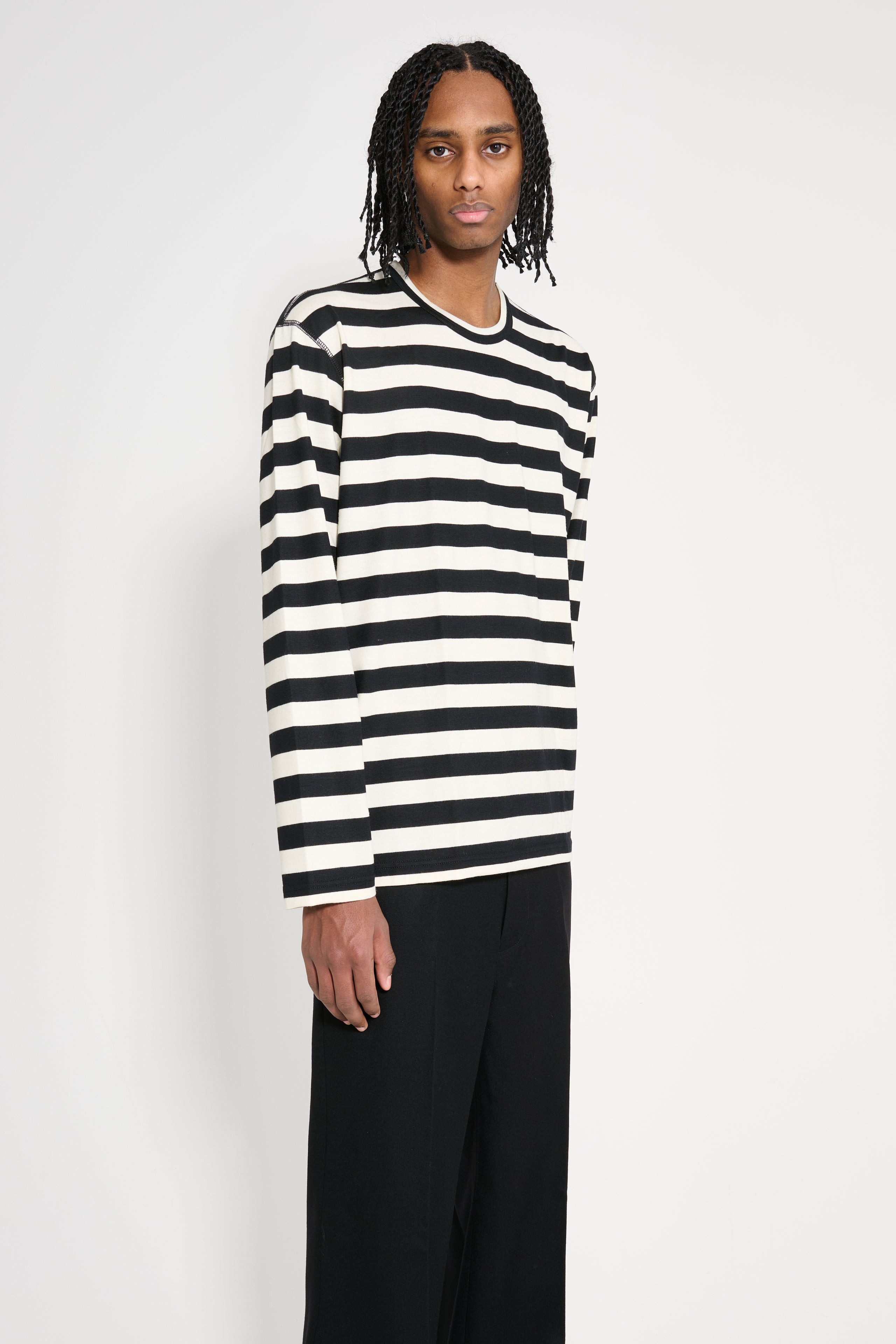 Junya Watanabe MAN Striped Long Sleeve T-shirt Black / White