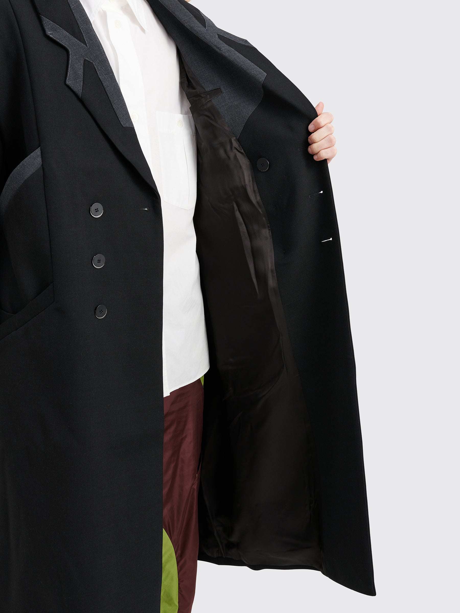 Kiko Kostadinov Critias Double Face Coat Wool Shadow Black / Shadow Grey