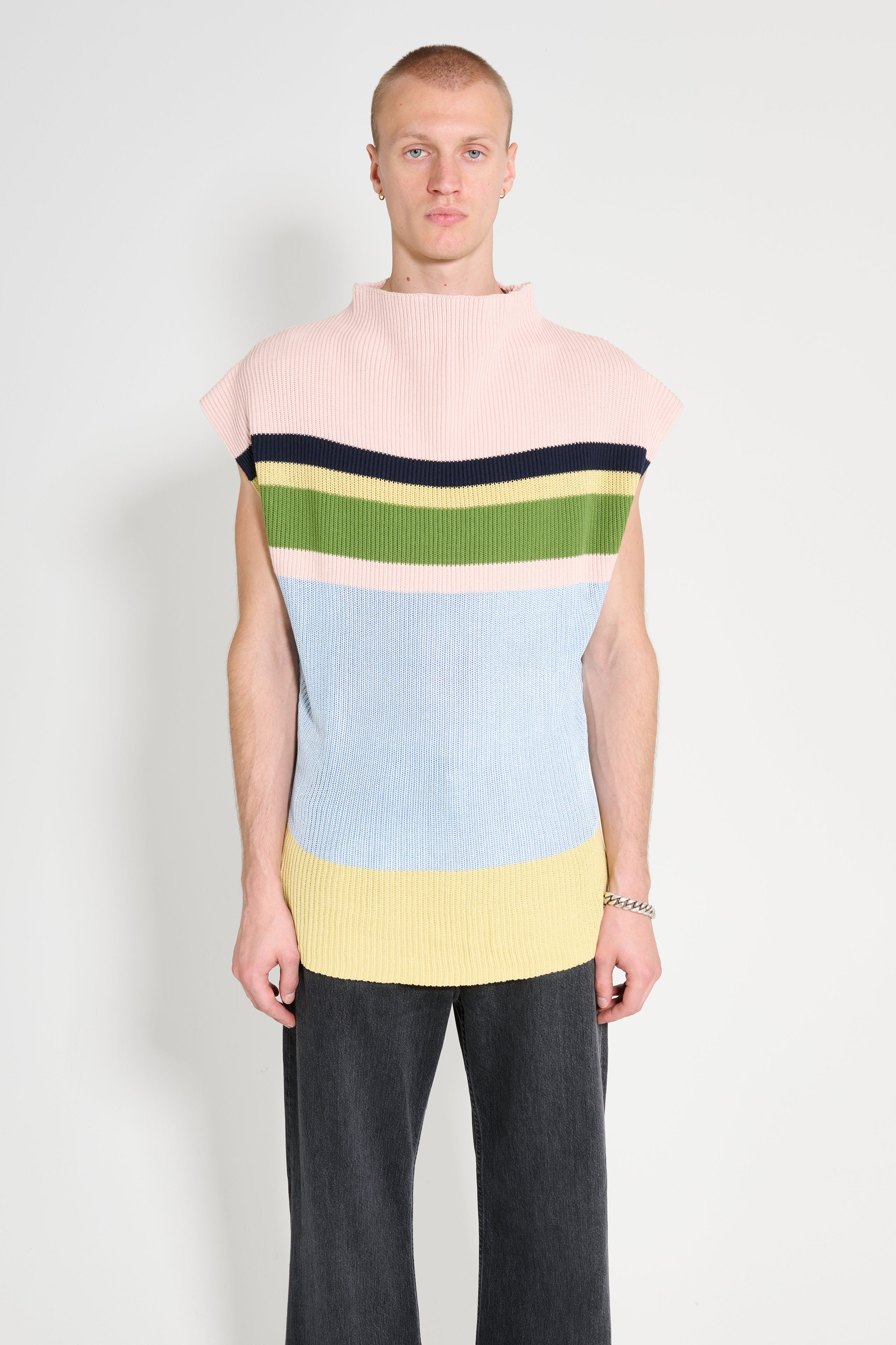 Kiko Kostadinov Essick Stripe Sleeveless Pink / Sky Blue