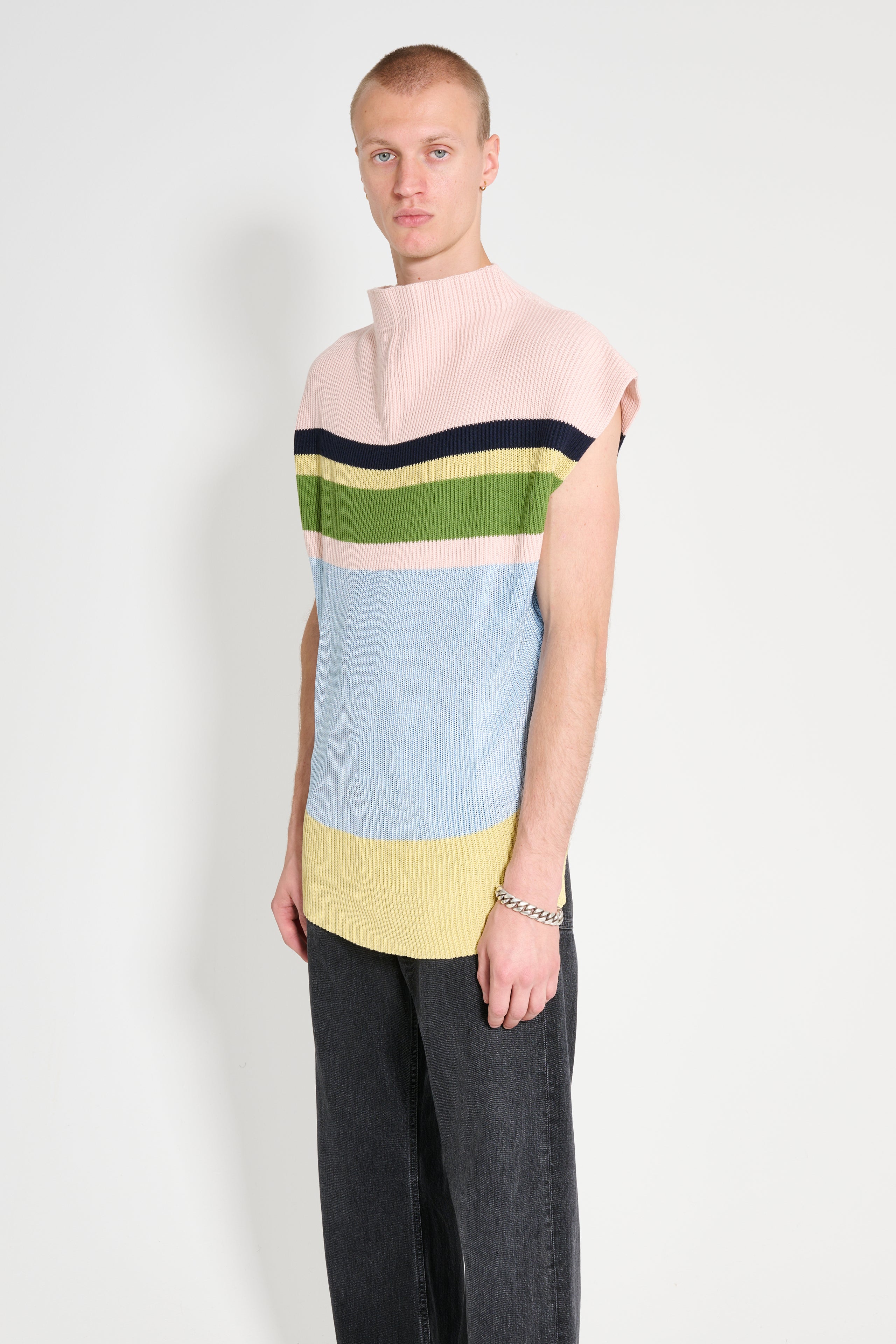 Kiko Kostadinov Essick Stripe Sleeveless Pink / Sky Blue