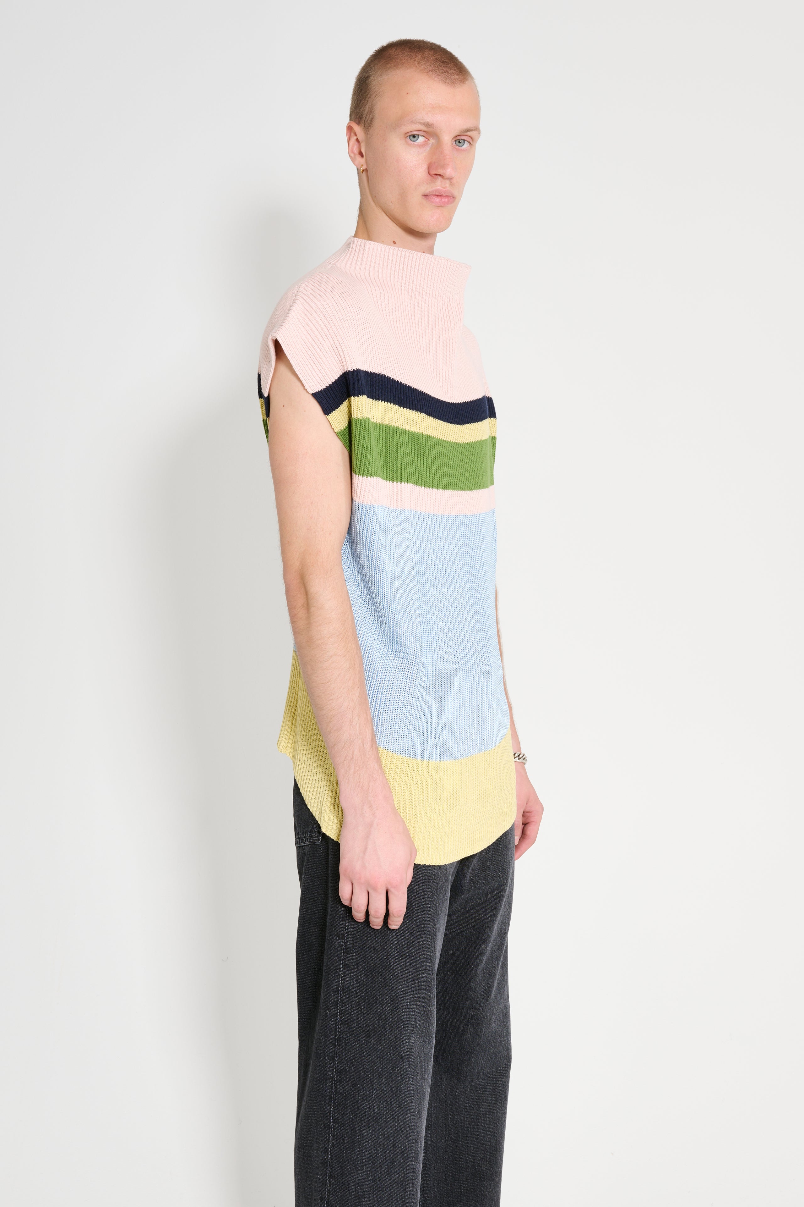 Kiko Kostadinov Essick Stripe Sleeveless Pink / Sky Blue