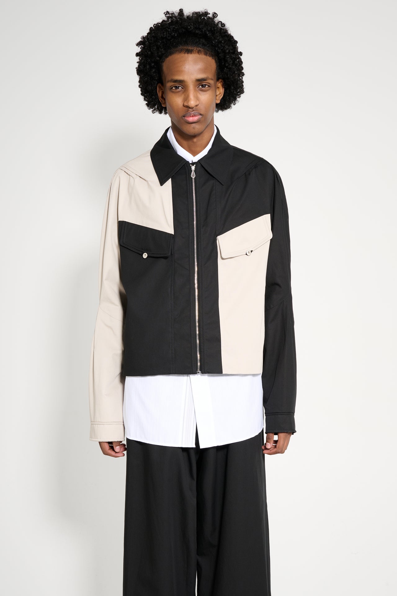 Kiko Kostadinov Alec K-Dart Blouson Seedpearl / Black Sable