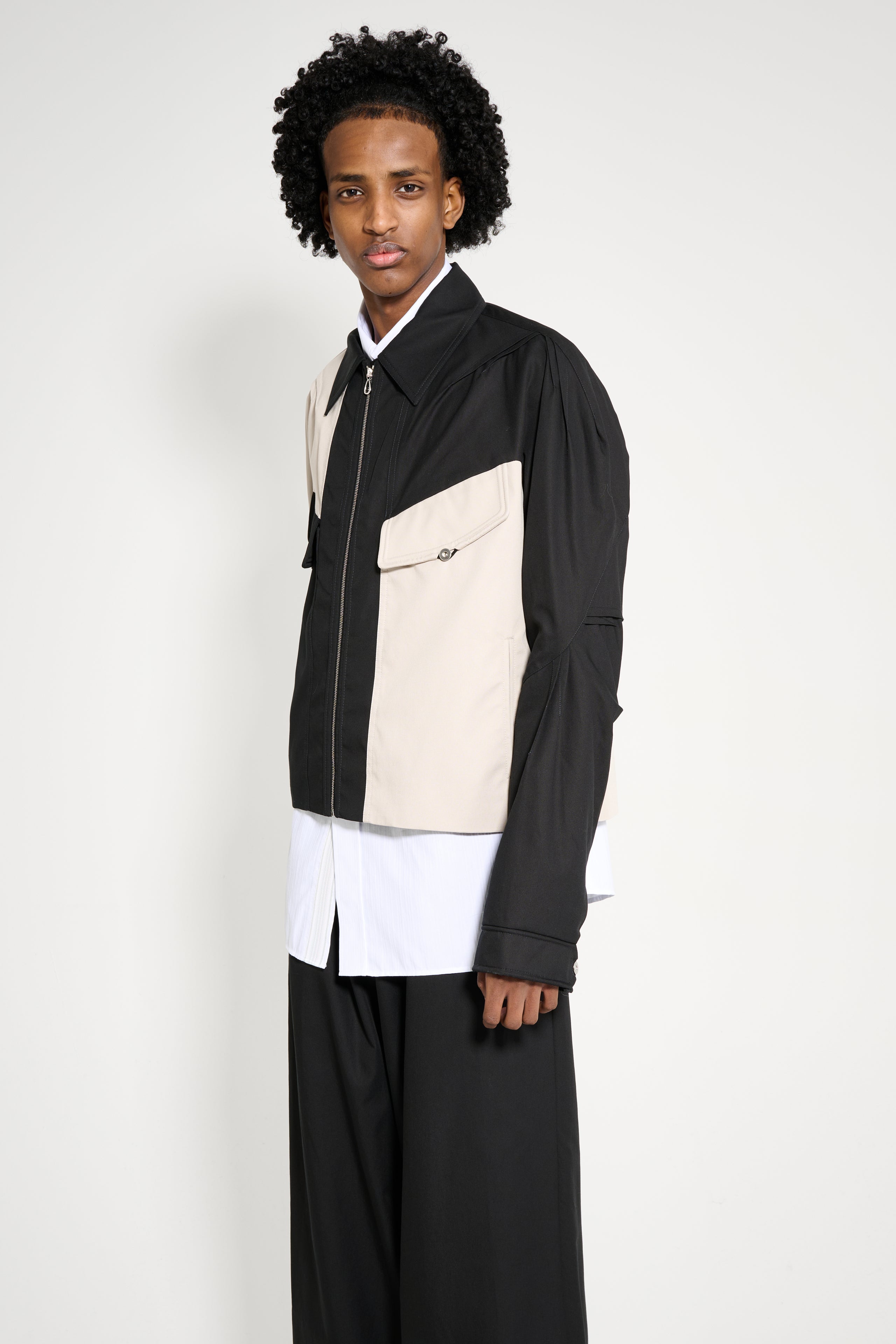 Kiko Kostadinov Alec K-Dart Blouson Seedpearl / Black Sable