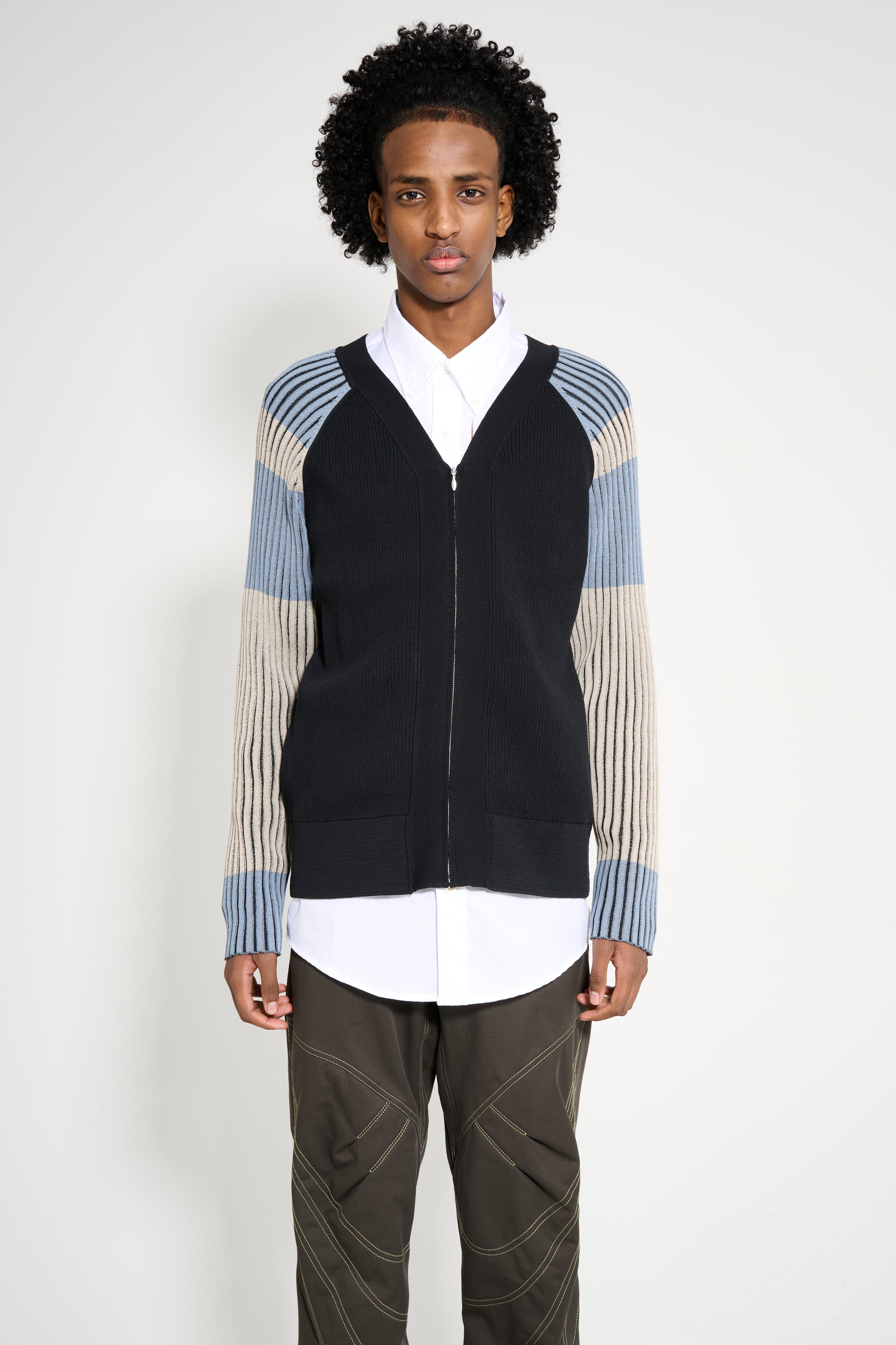 Kiko Kostadinov Inex Cardigan Black / Almond / Dusty Blue