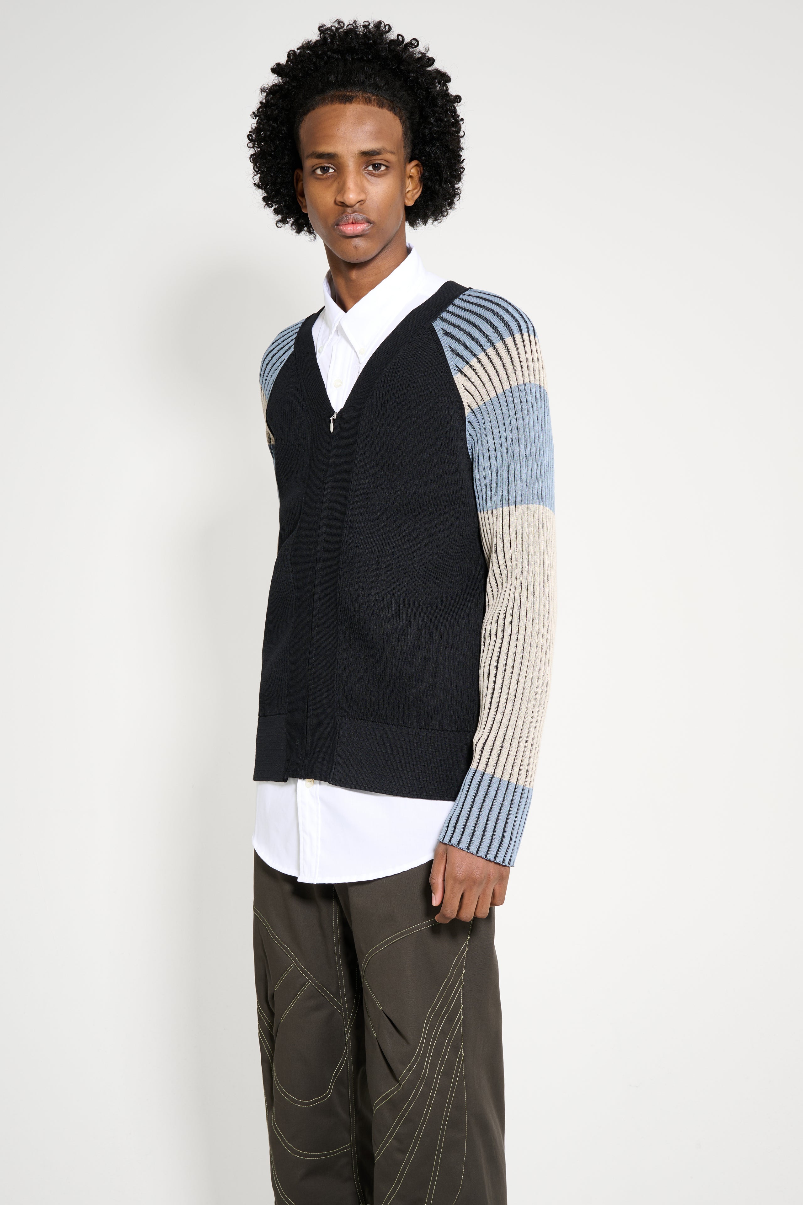 Kiko Kostadinov Inex Cardigan Black / Almond / Dusty Blue