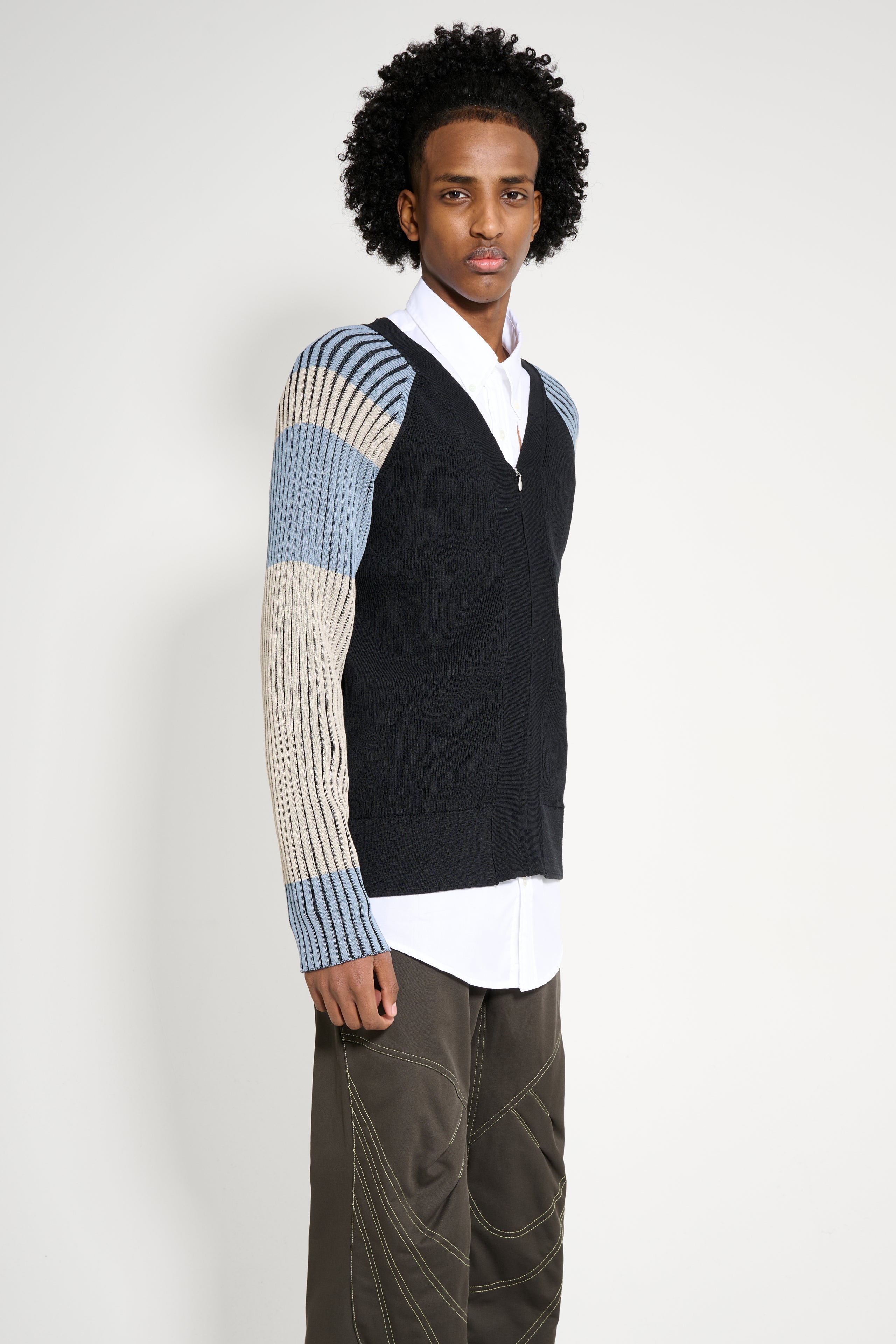 Kiko Kostadinov Inex Cardigan Black / Almond / Dusty Blue