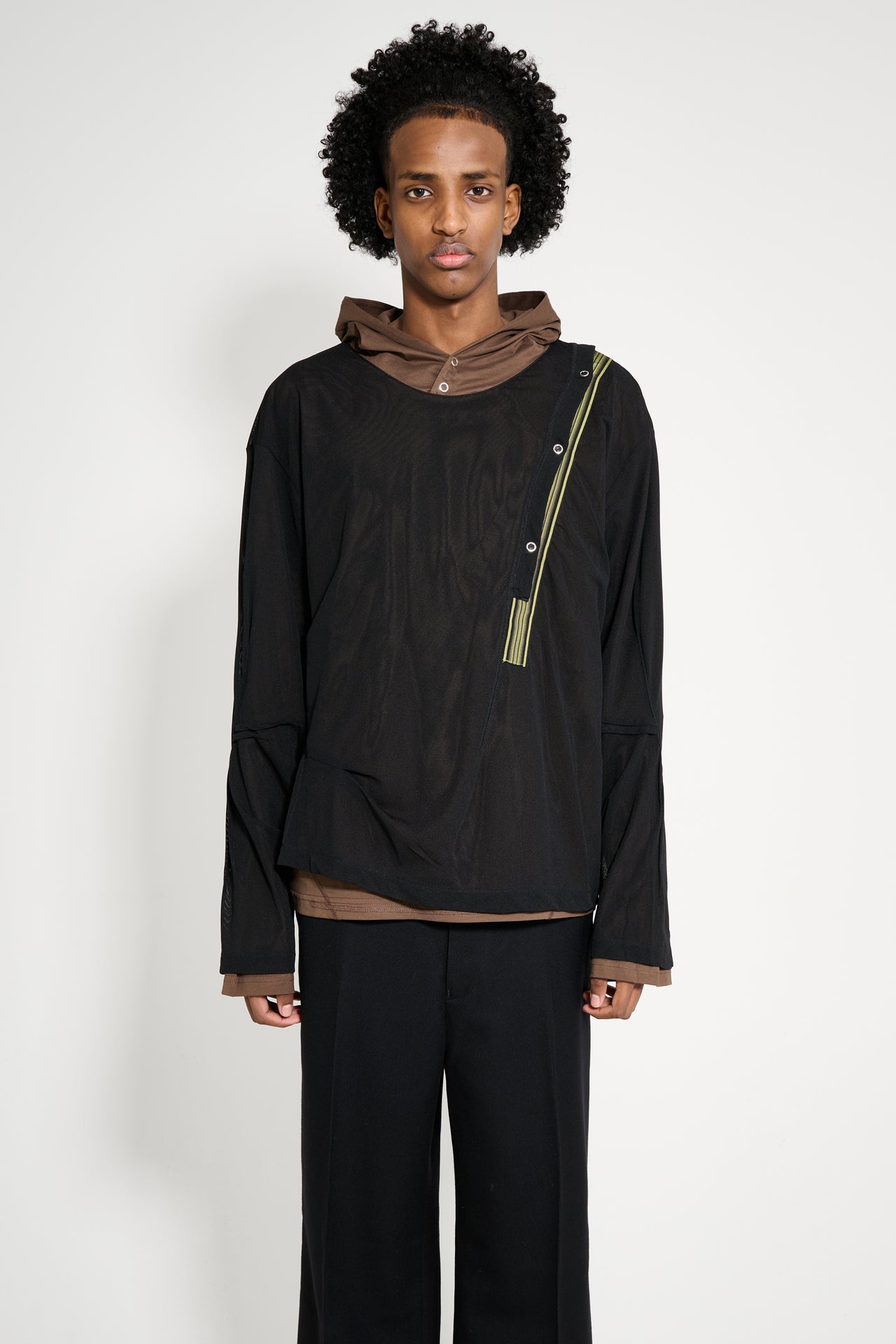 Kiko Kostadinov Inex Hooded Top Brown / Black