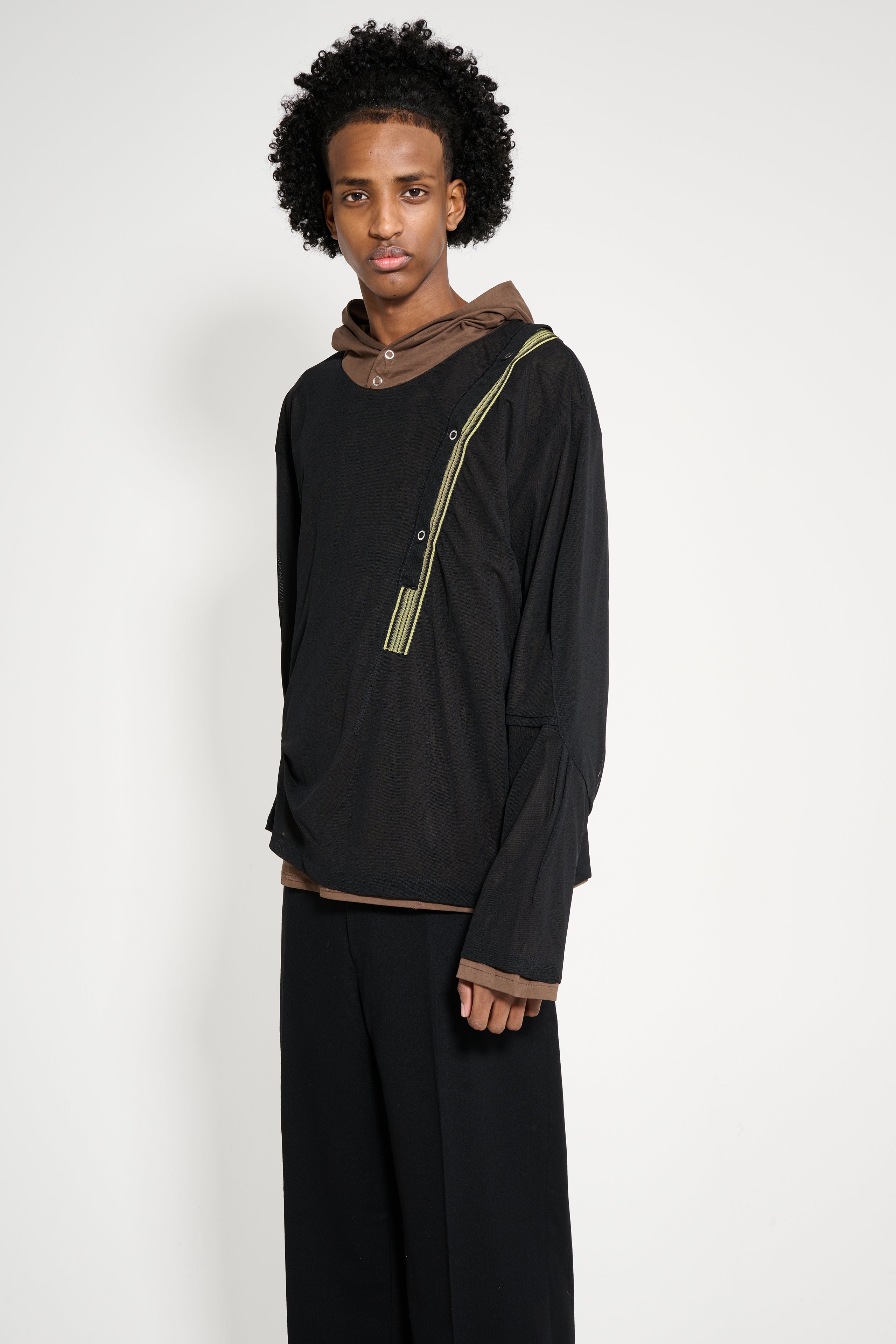 Kiko Kostadinov Inex Hooded Top Brown / Black