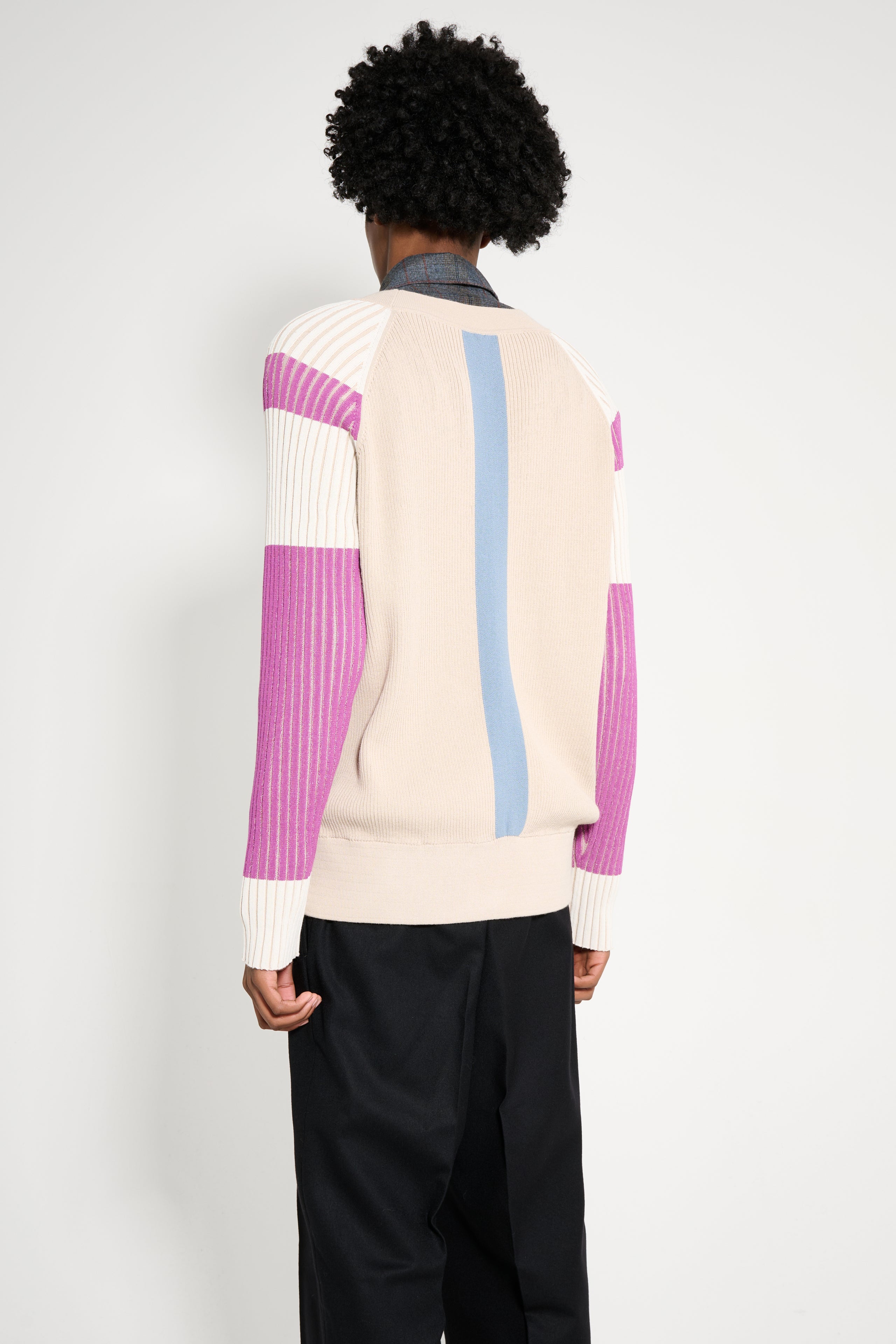 Kiko Kostadinov Inex Cardigan Almond / Purple / Ivory