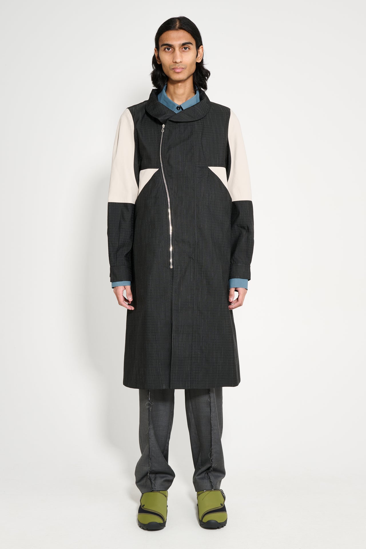 Kiko Kostadinov Babraham Zip Coat Black Obsidian / Seedpearl