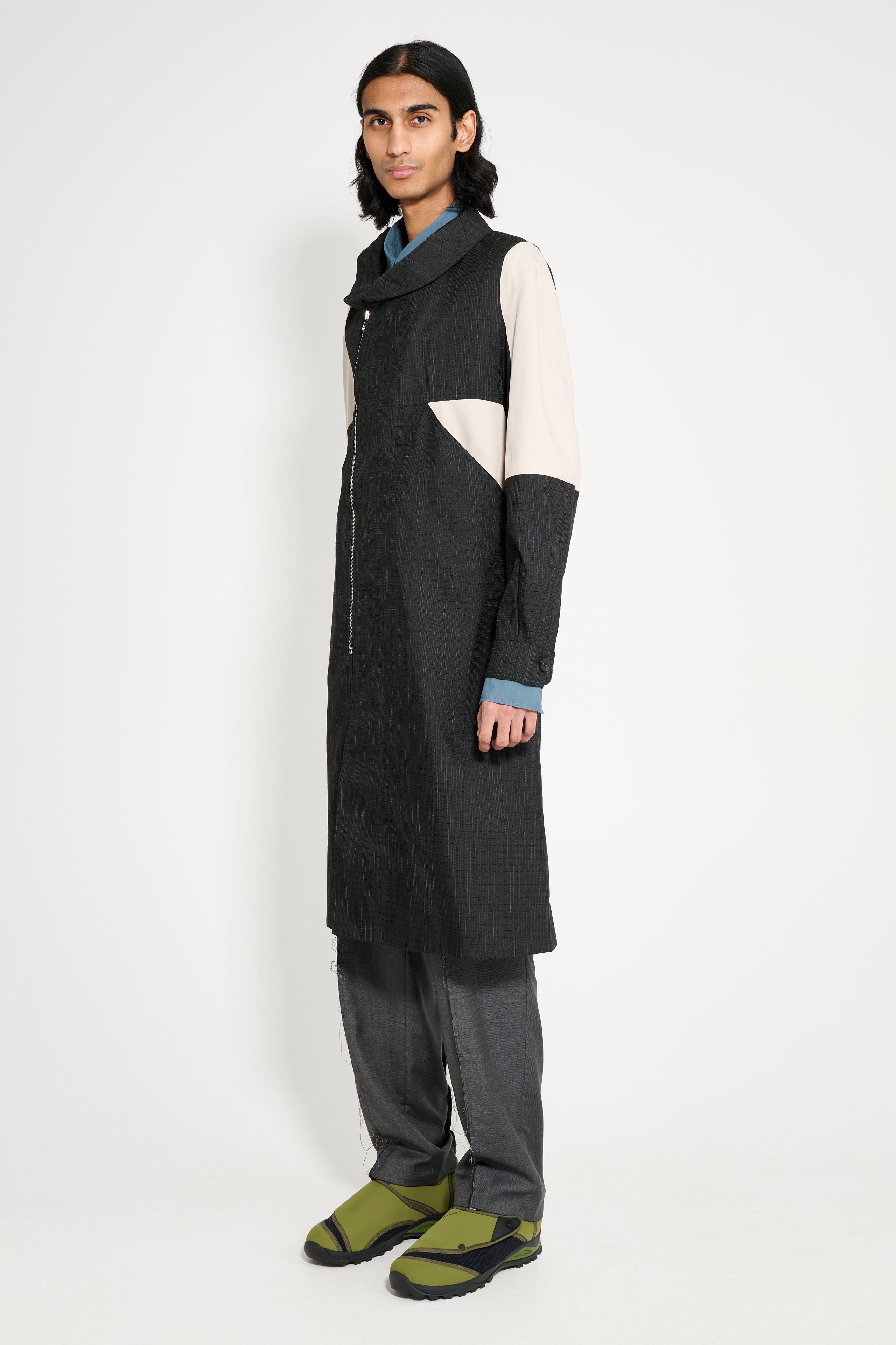 Kiko Kostadinov Babraham Zip Coat Black Obsidian / Seedpearl