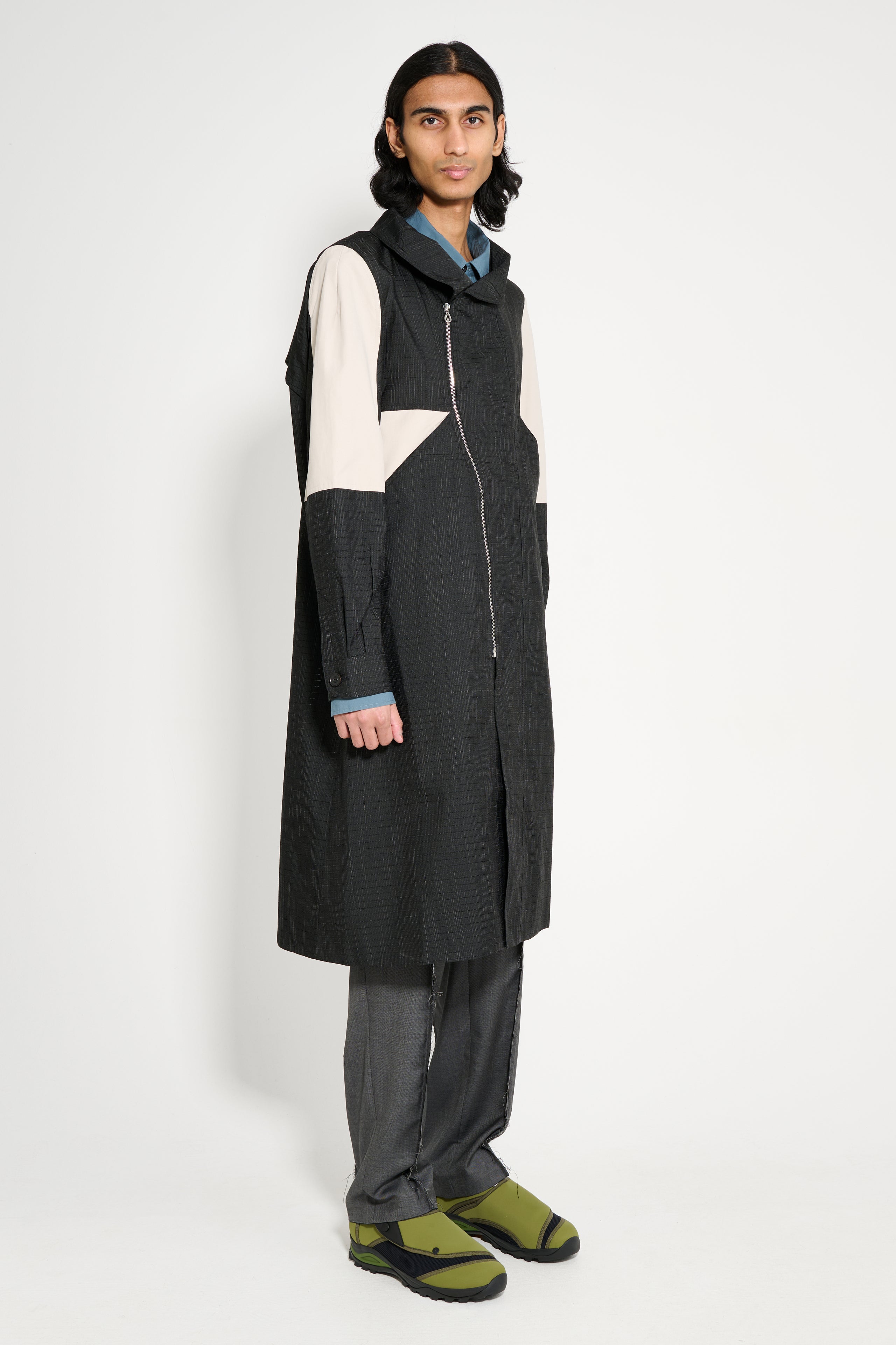 Kiko Kostadinov Babraham Zip Coat Black Obsidian / Seedpearl