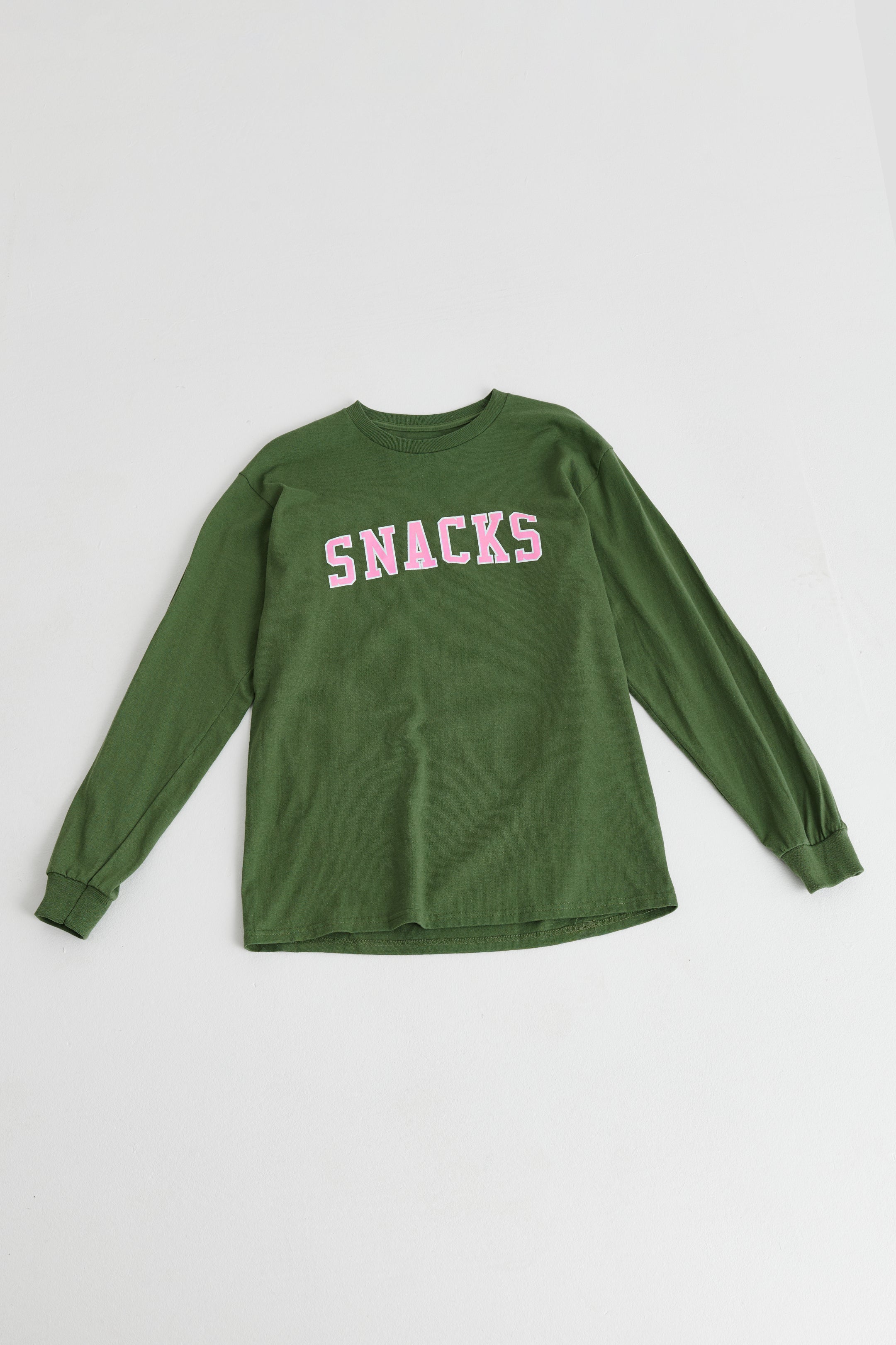 Quartersnacks Snacks Varsity Long Sleeve T-shirt Olive Green