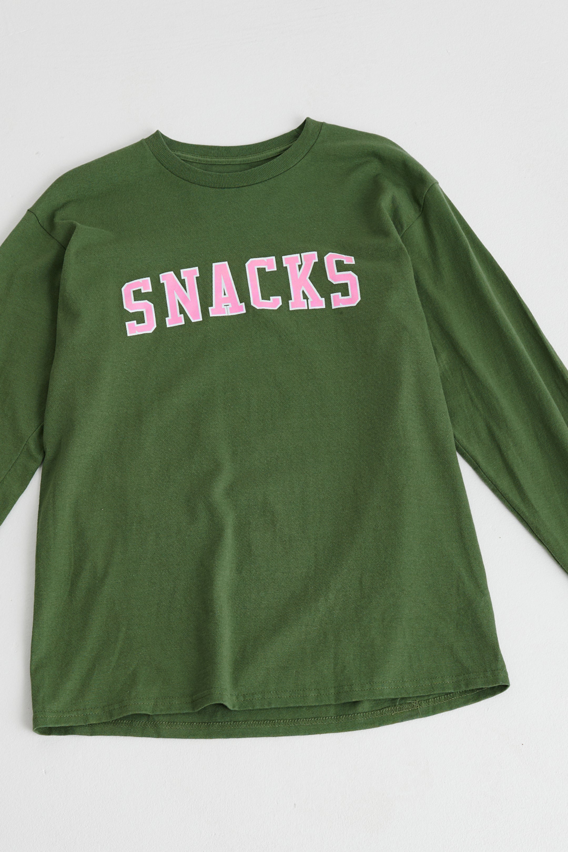 Quartersnacks Snacks Varsity Long Sleeve T-shirt Olive Green