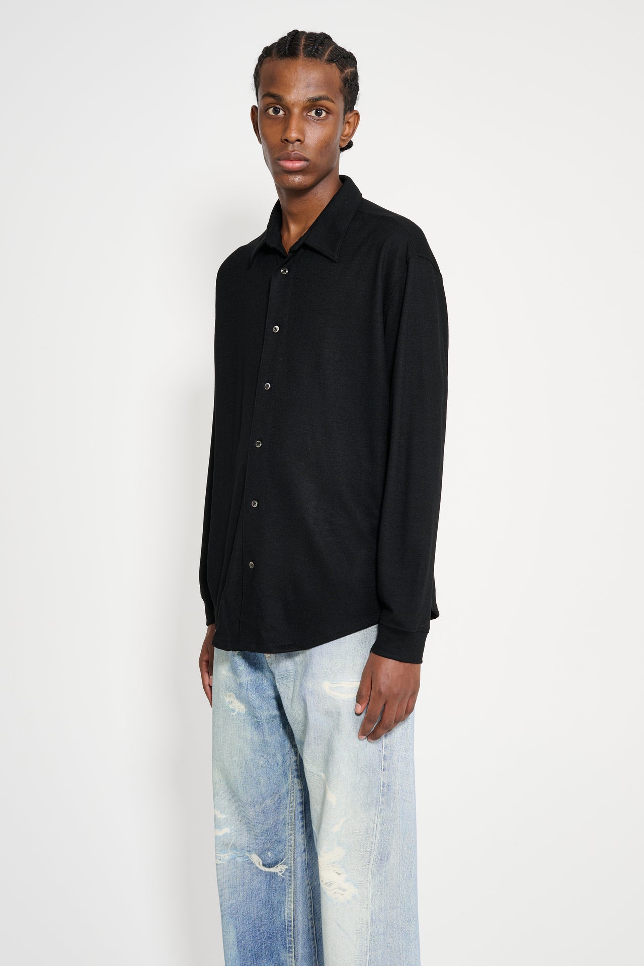 Lady White Co. Wool Button Up Black