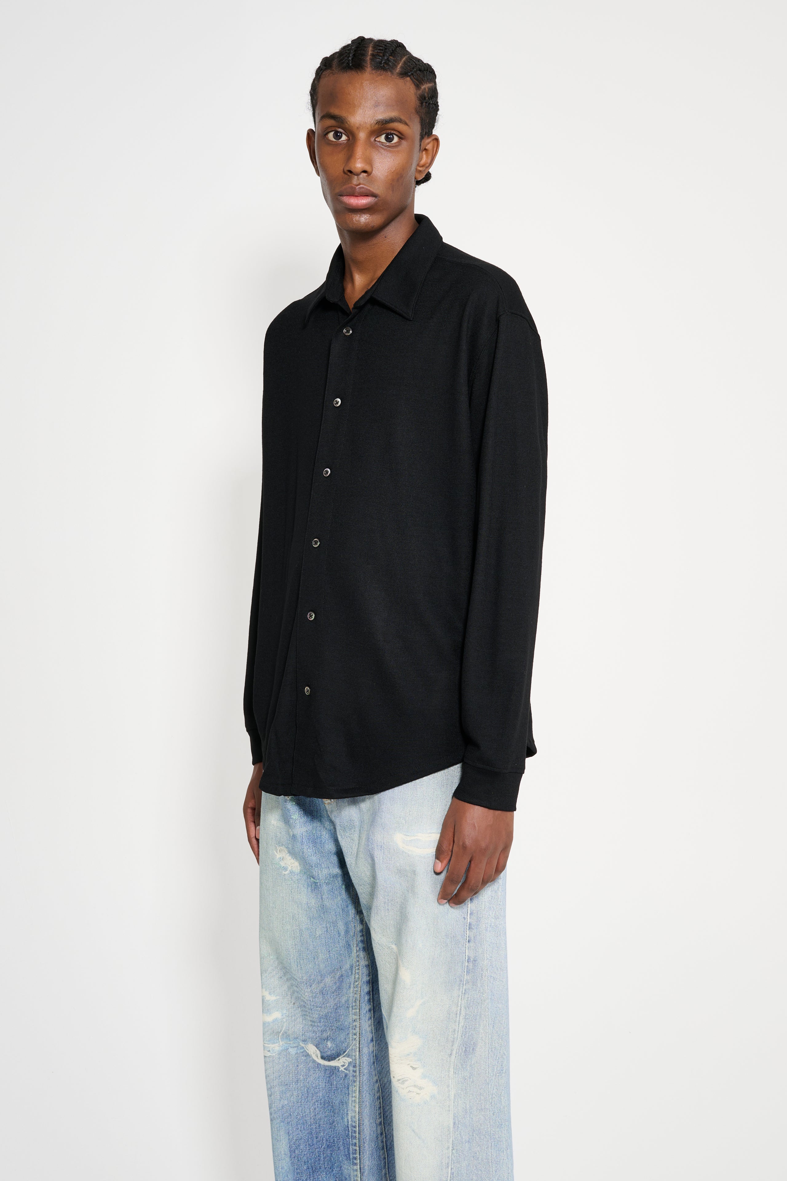 Lady White Co. Wool Button Up Black