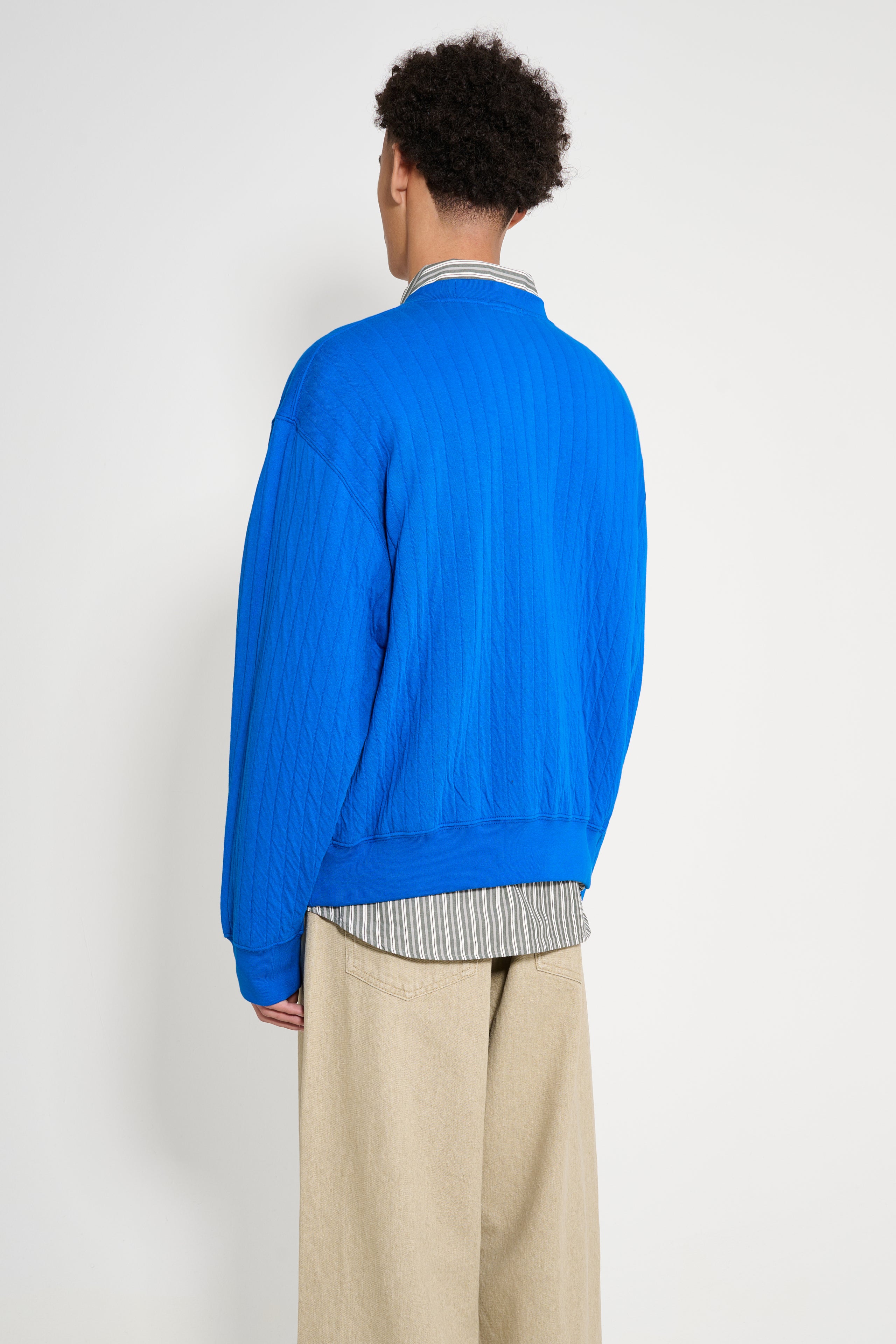 Lady White Co. x TRÈS BIEN Quilted Crewneck Extra Blue