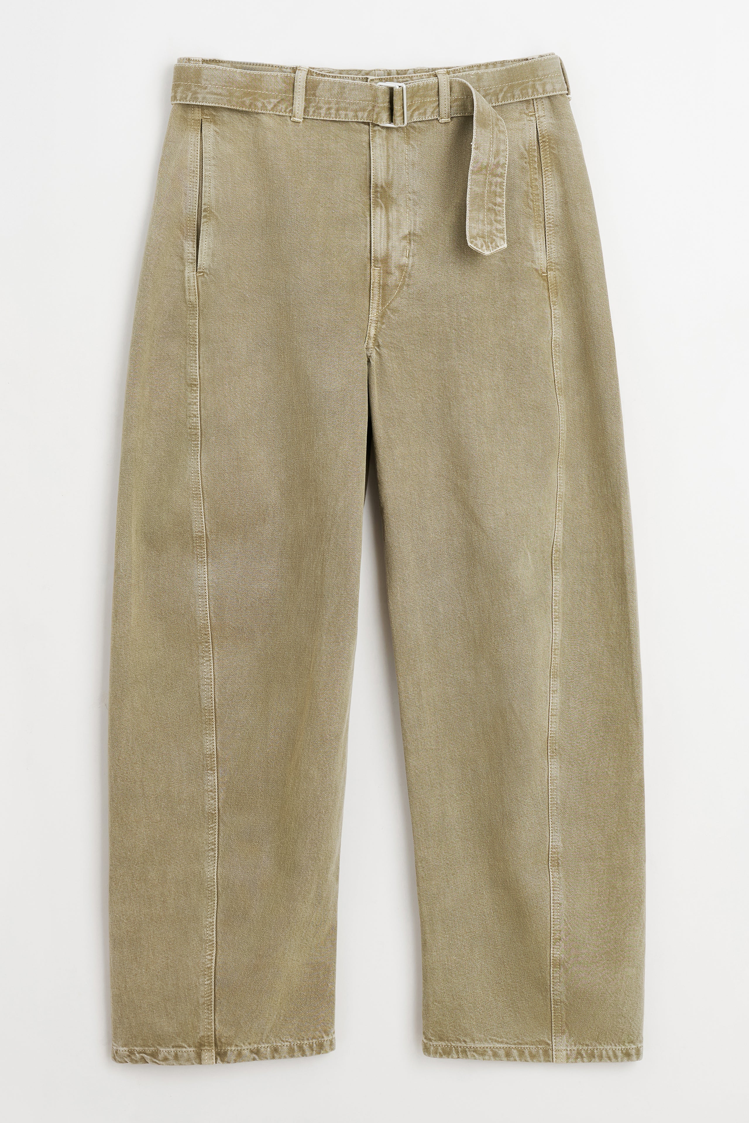 Lemaire Twisted Belted Pants Denim Snow Olive