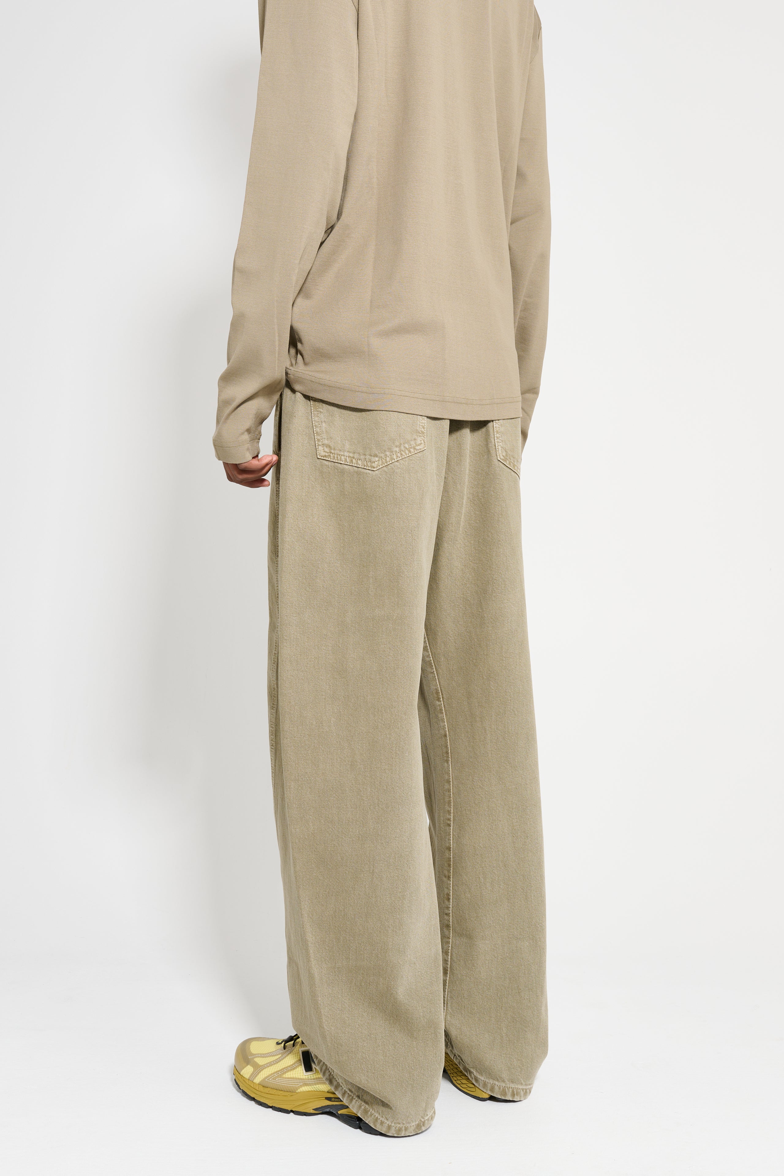 Lemaire Twisted Belted Pants Denim Snow Olive