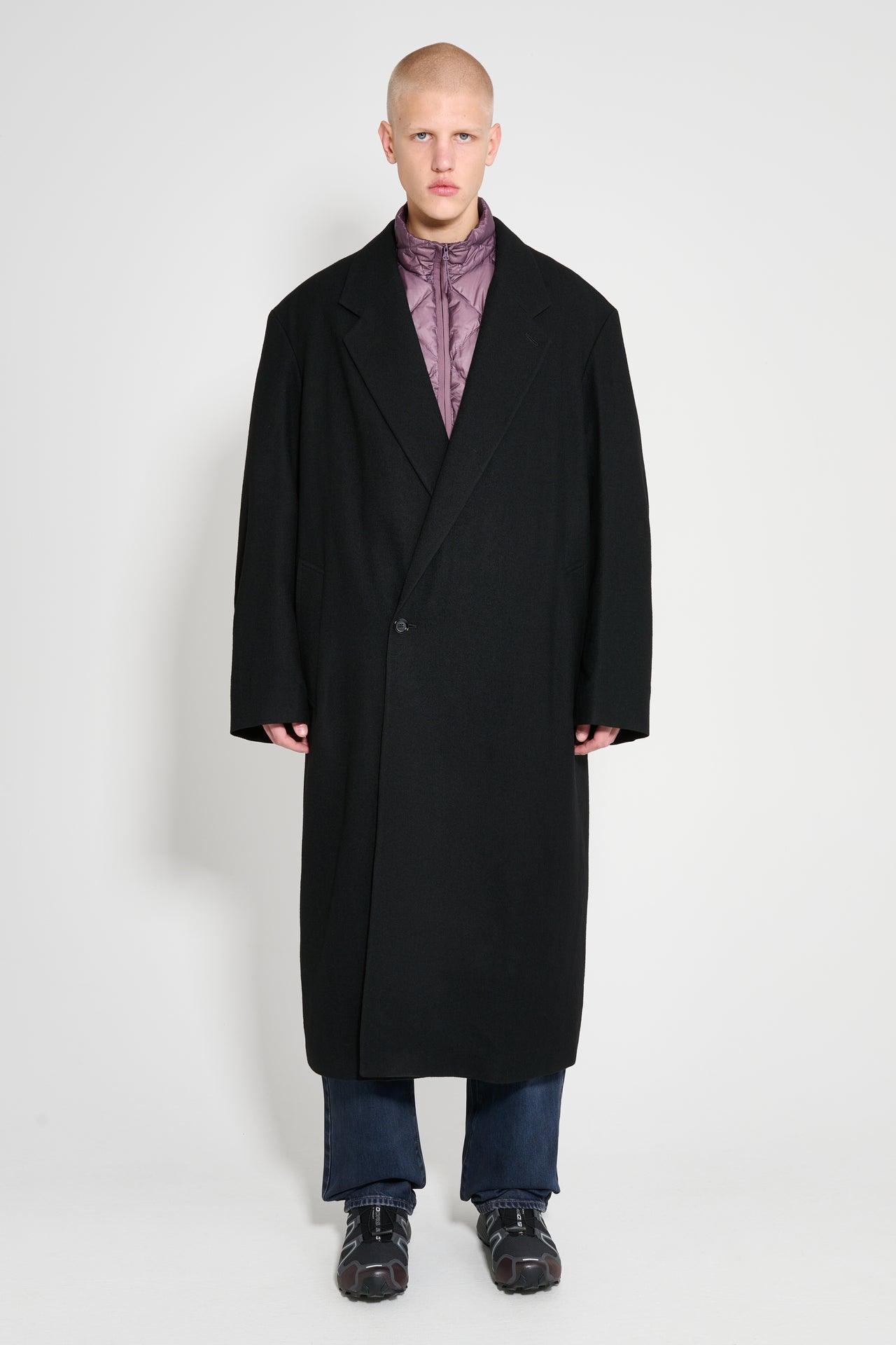 Lemaire Maxi DB Coat Black