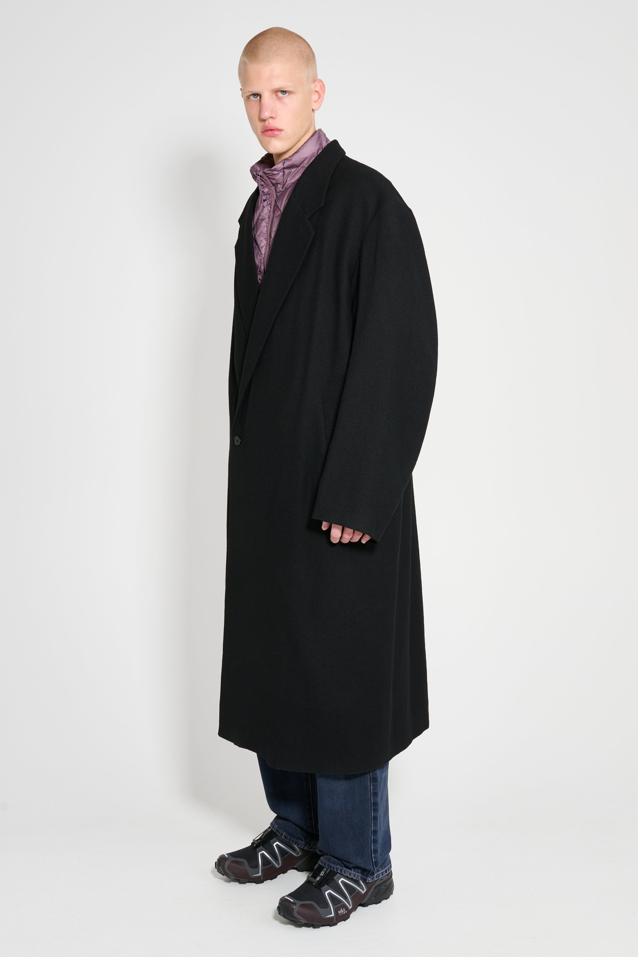 Lemaire Maxi DB Coat Black