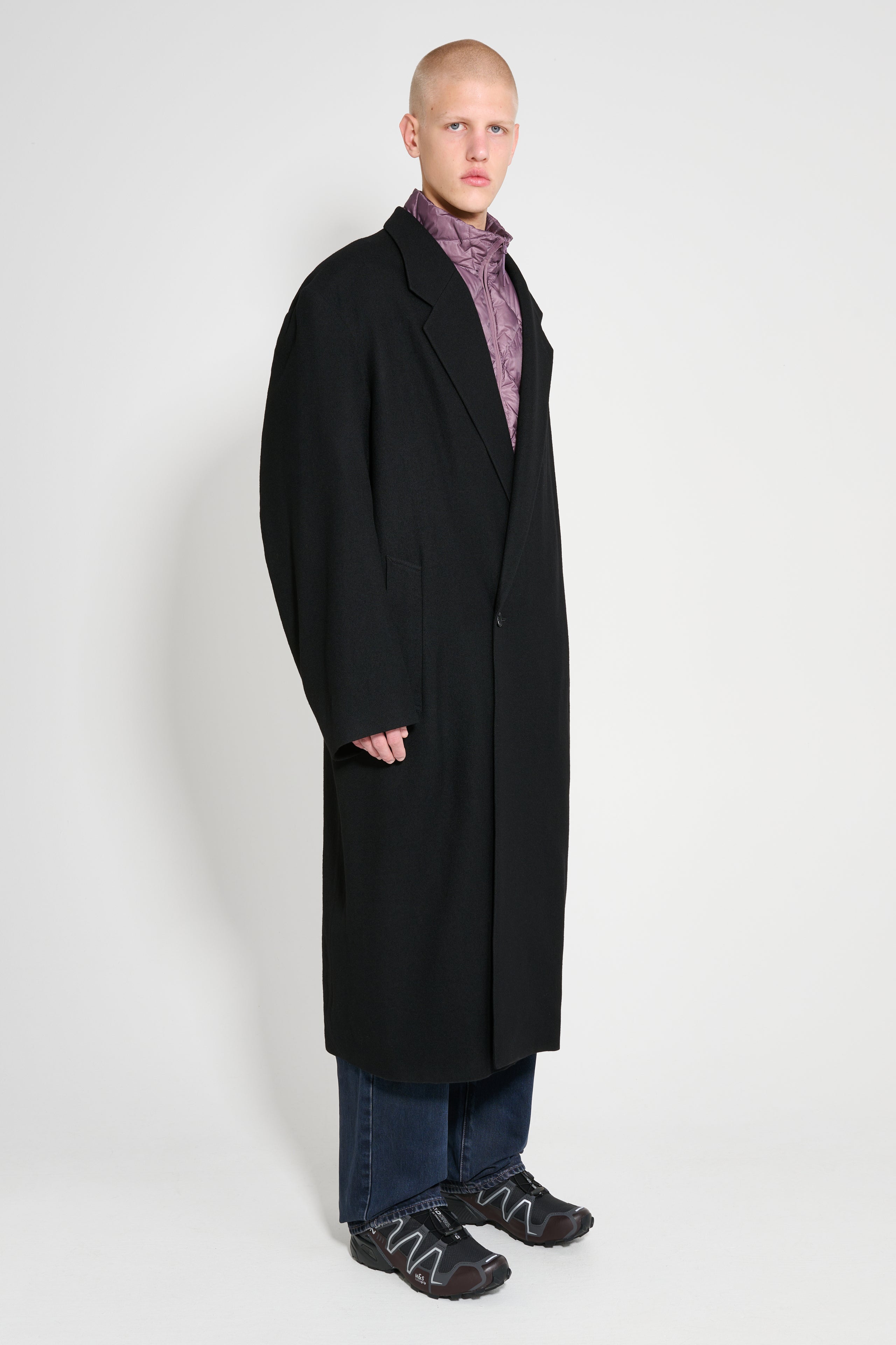 Lemaire Maxi DB Coat Black