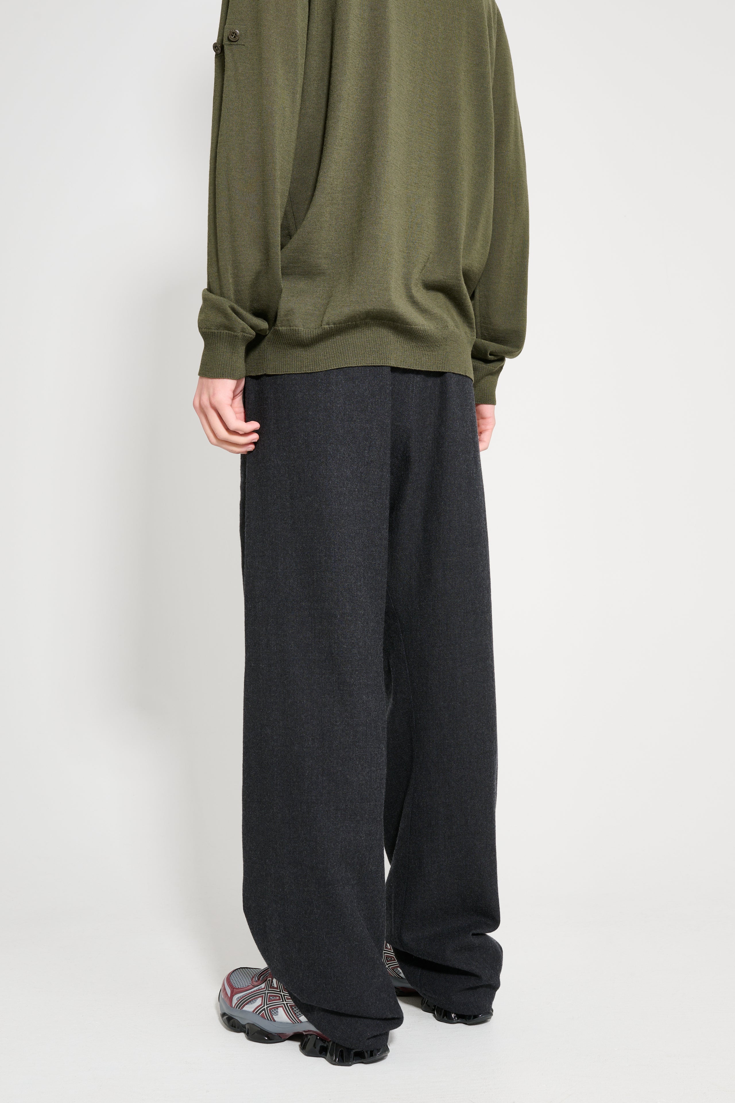 Lemaire Belted Twisted Tailored Pants Anthracite / Grey