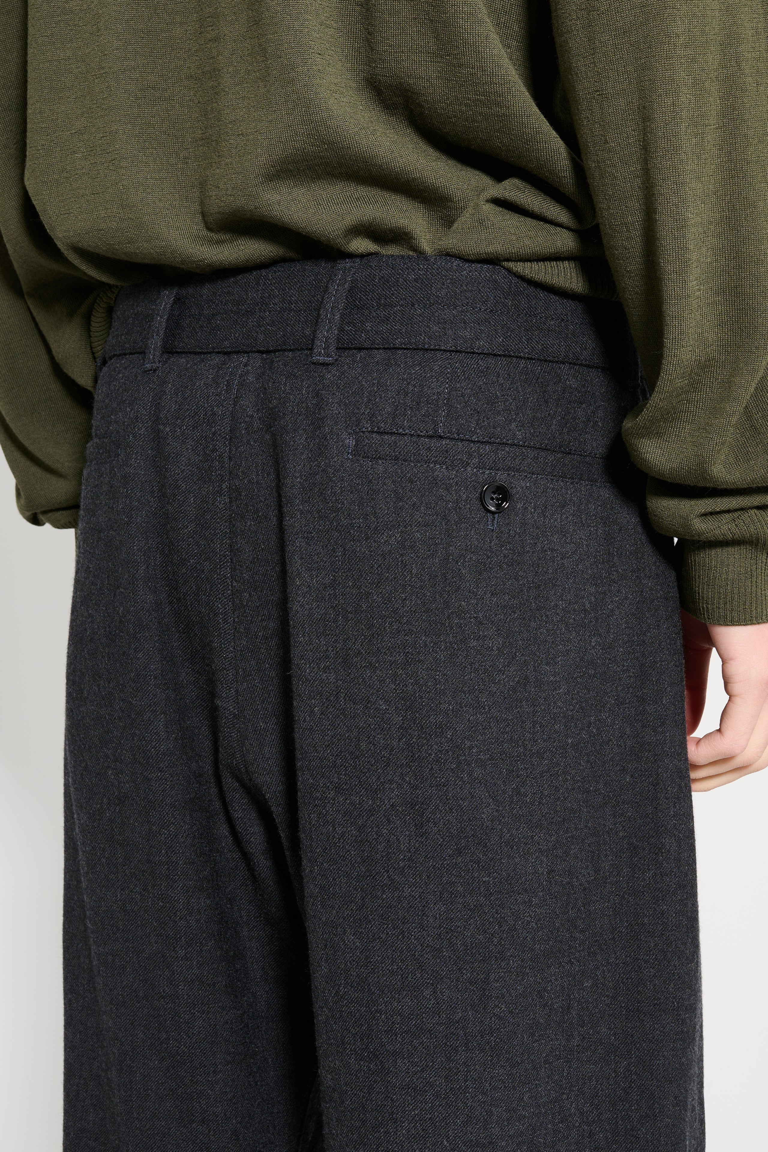 Lemaire Belted Twisted Tailored Pants Anthracite / Grey