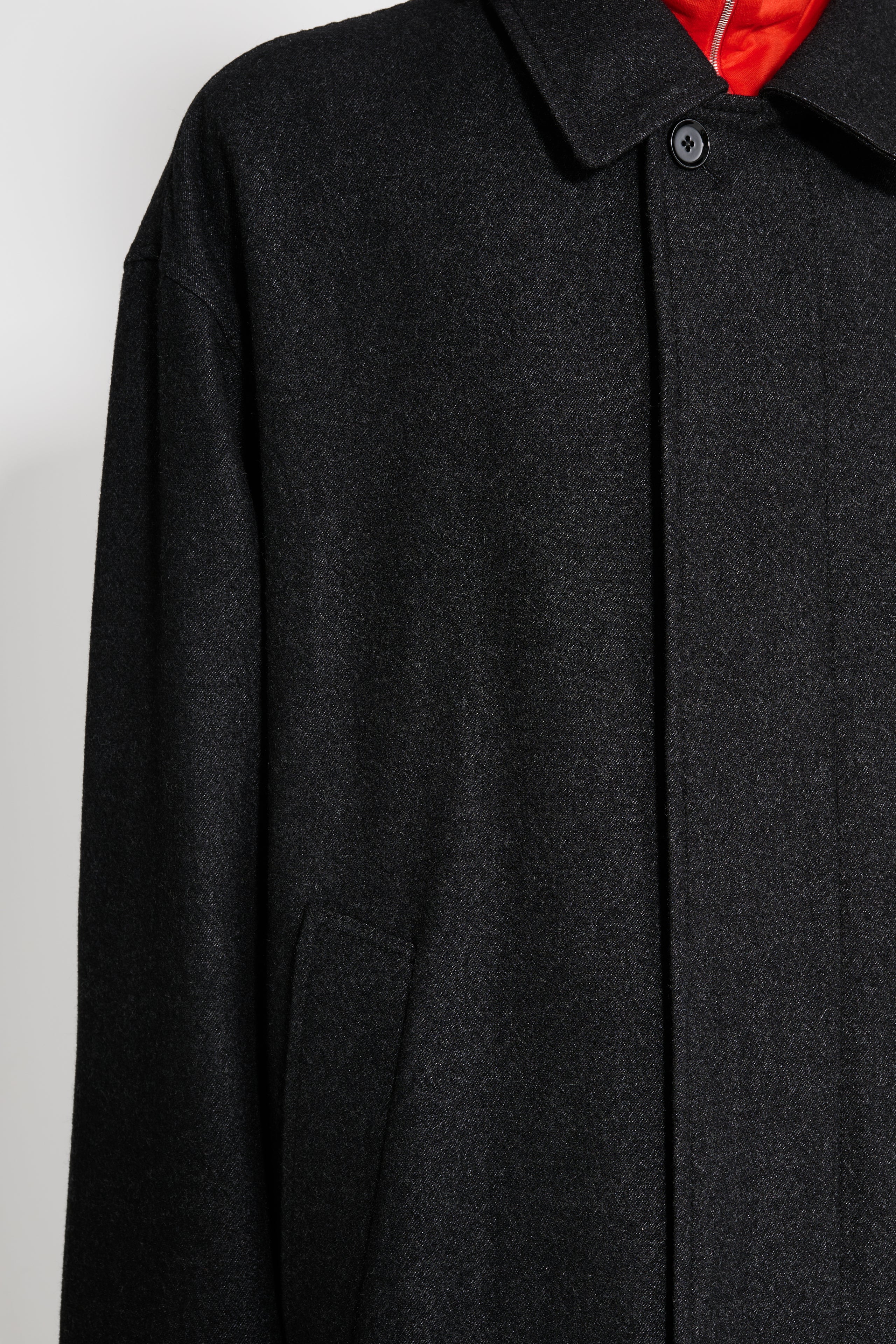 Lemaire Boxy Overcoat Black / Grey Melange