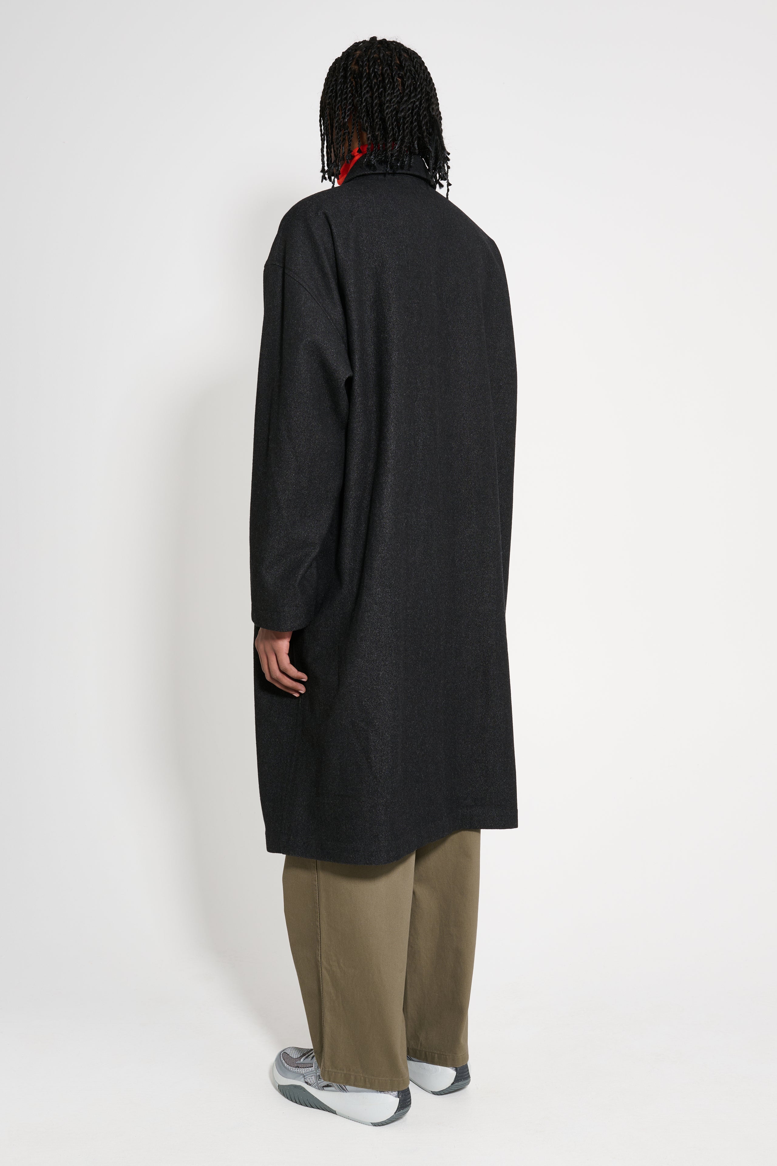 Lemaire Boxy Overcoat Black / Grey Melange