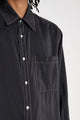 Lemaire Easy Shirt With Contrasted Stitch Black