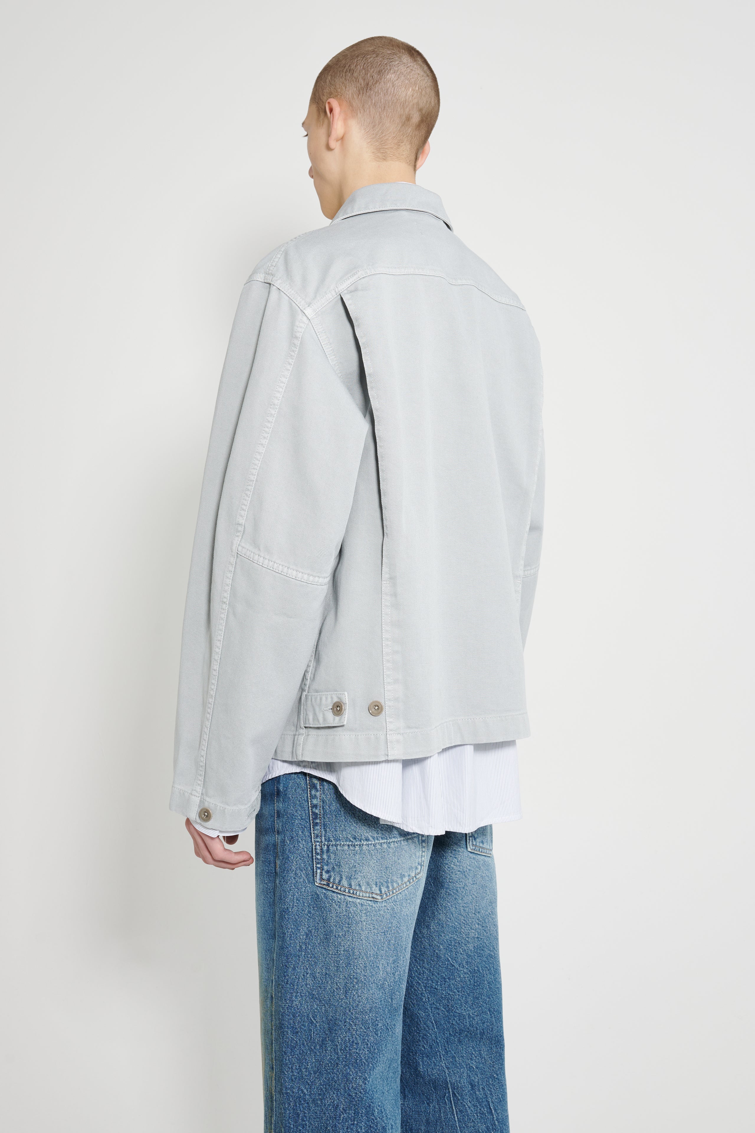 Lemaire Boxy Jacket GD Snow Heavy Denim Blue Grey