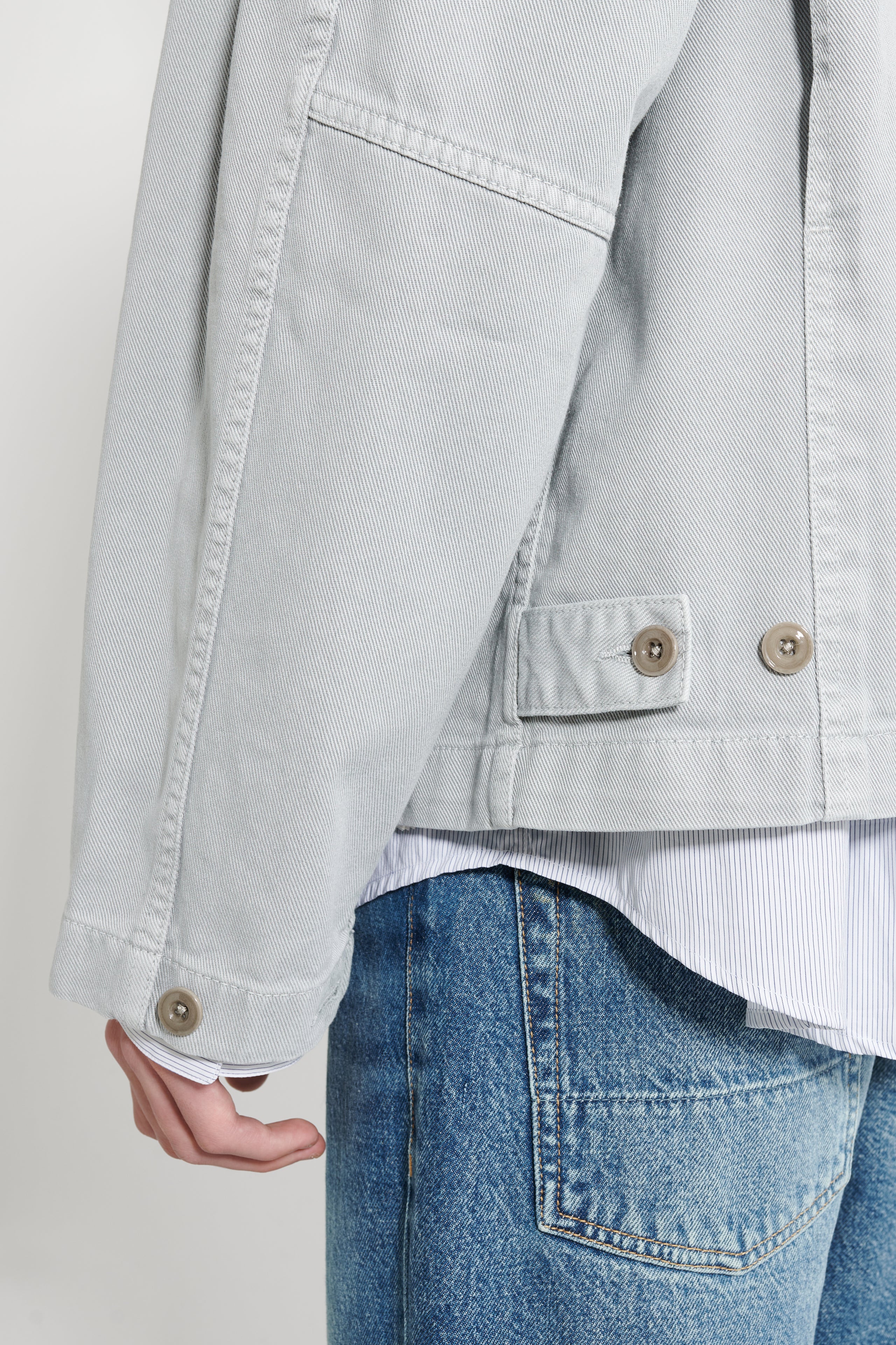 Lemaire Boxy Jacket GD Snow Heavy Denim Blue Grey