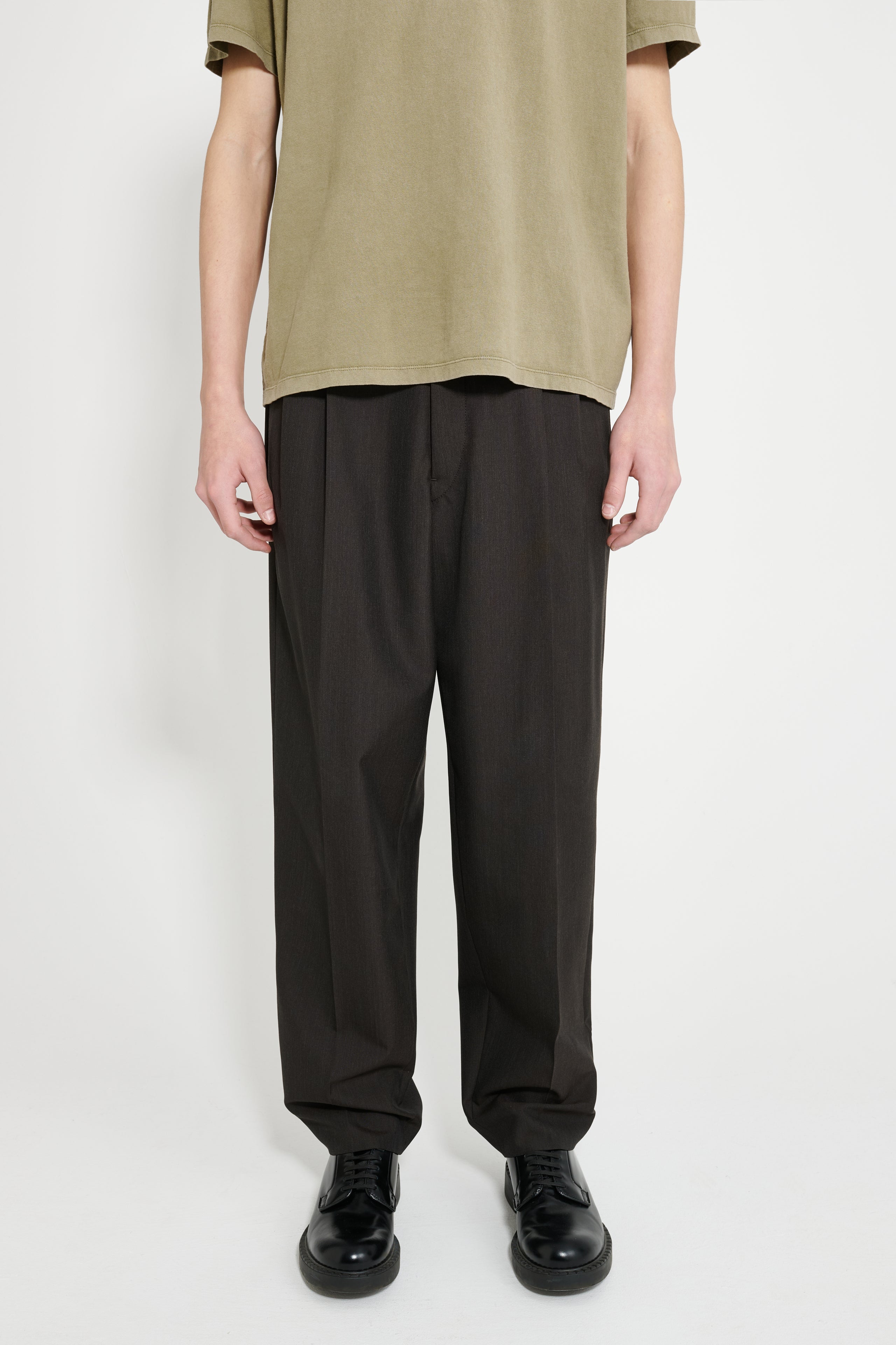 Lemaire Pleated Pants Dark Espresso Melange