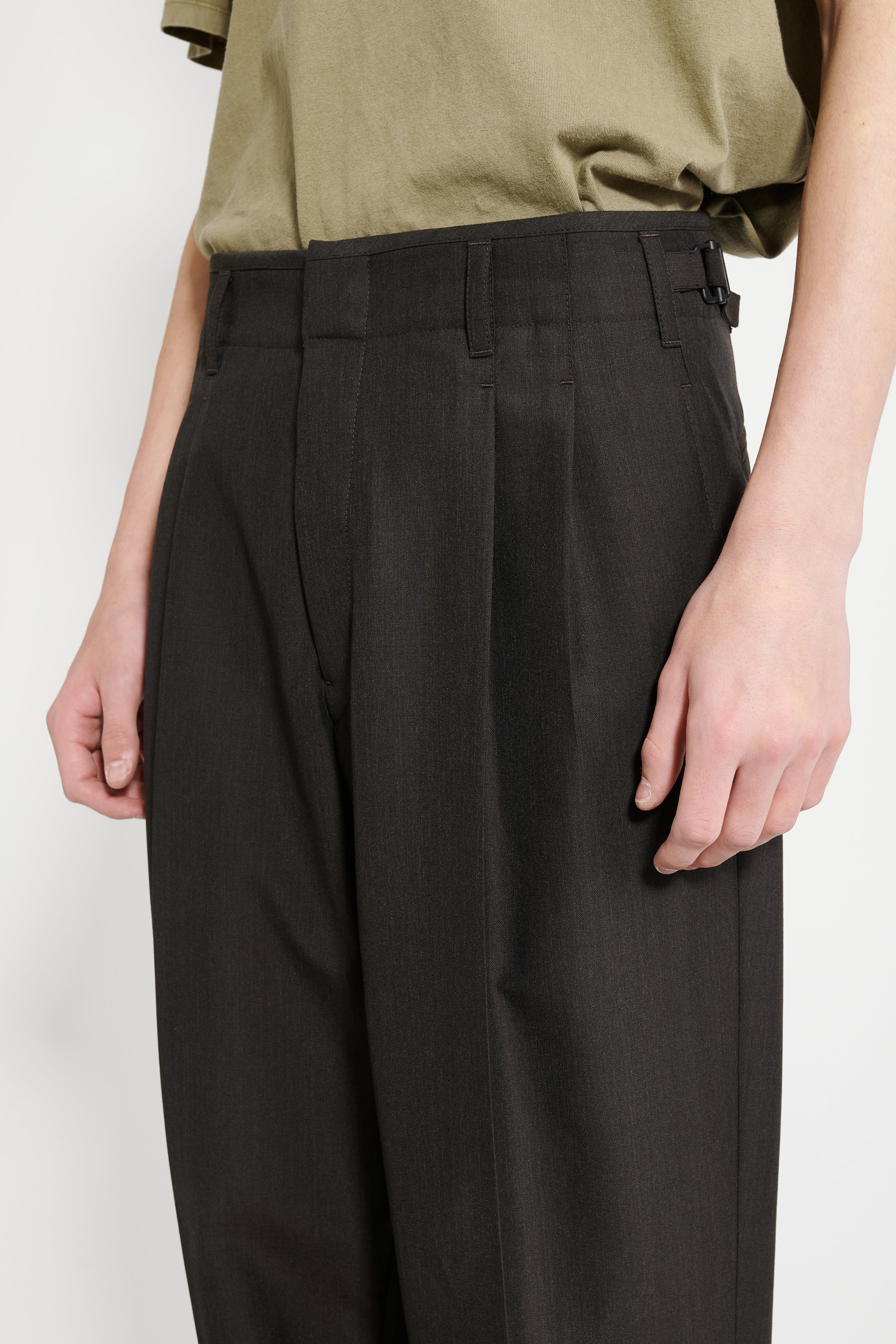 Lemaire Pleated Pants Dark Espresso Melange