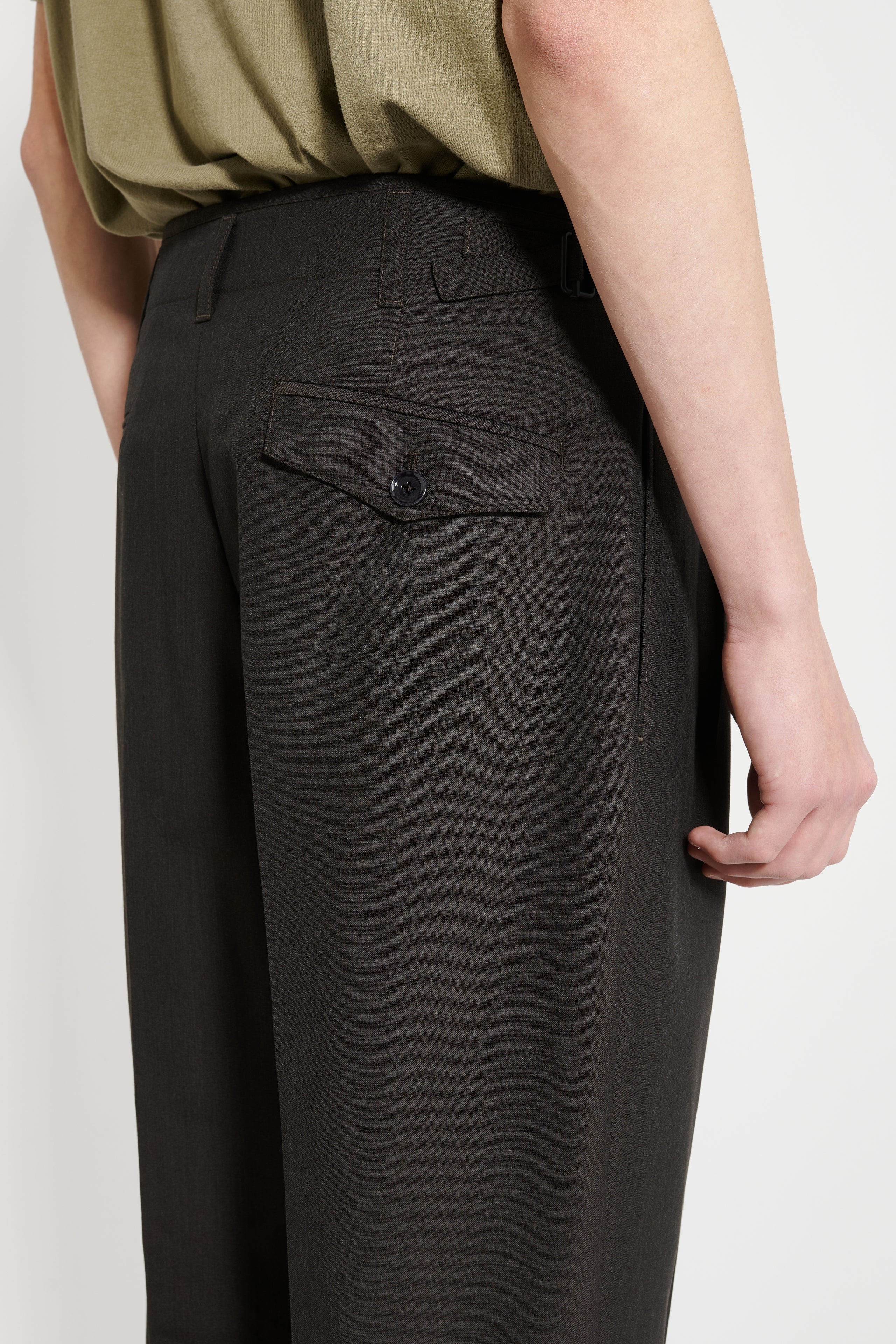 Lemaire Pleated Pants Dark Espresso Melange