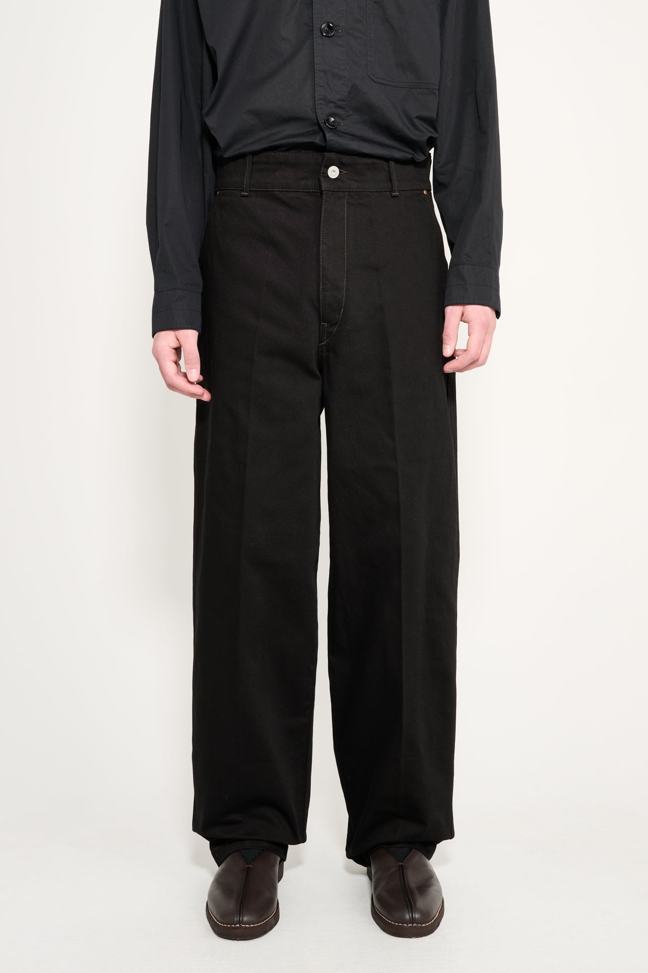 Lemaire Maxi Barrel Workwear Pants Black