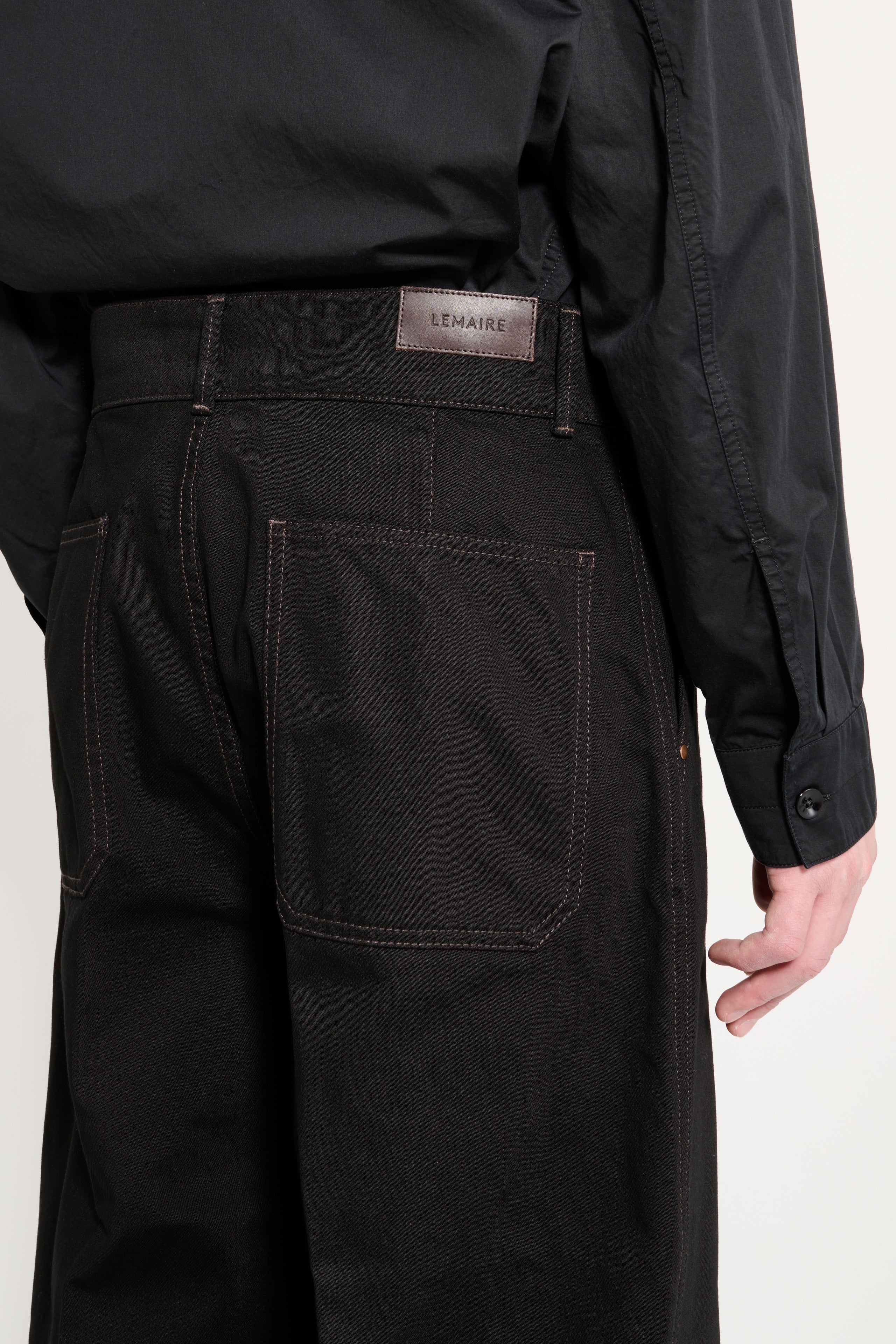 Lemaire Maxi Barrel Workwear Pants Black