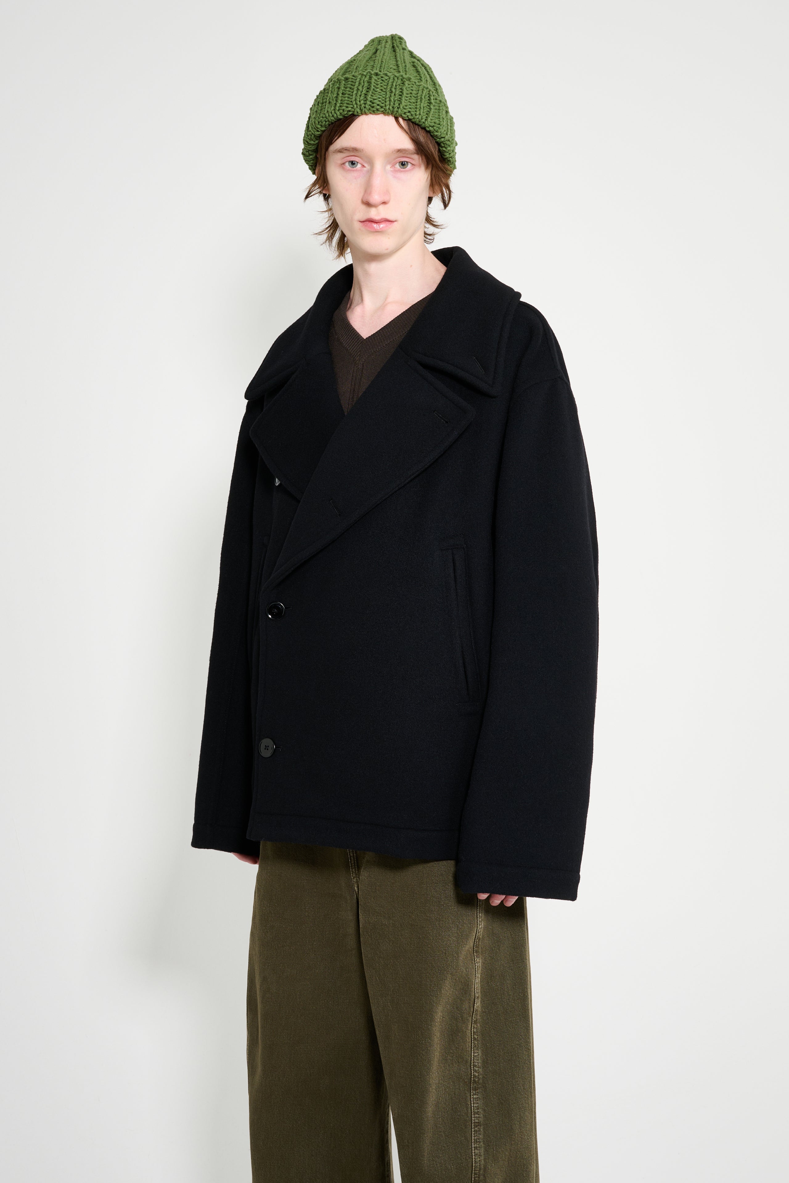 Lemaire Boxy Peacoat Black