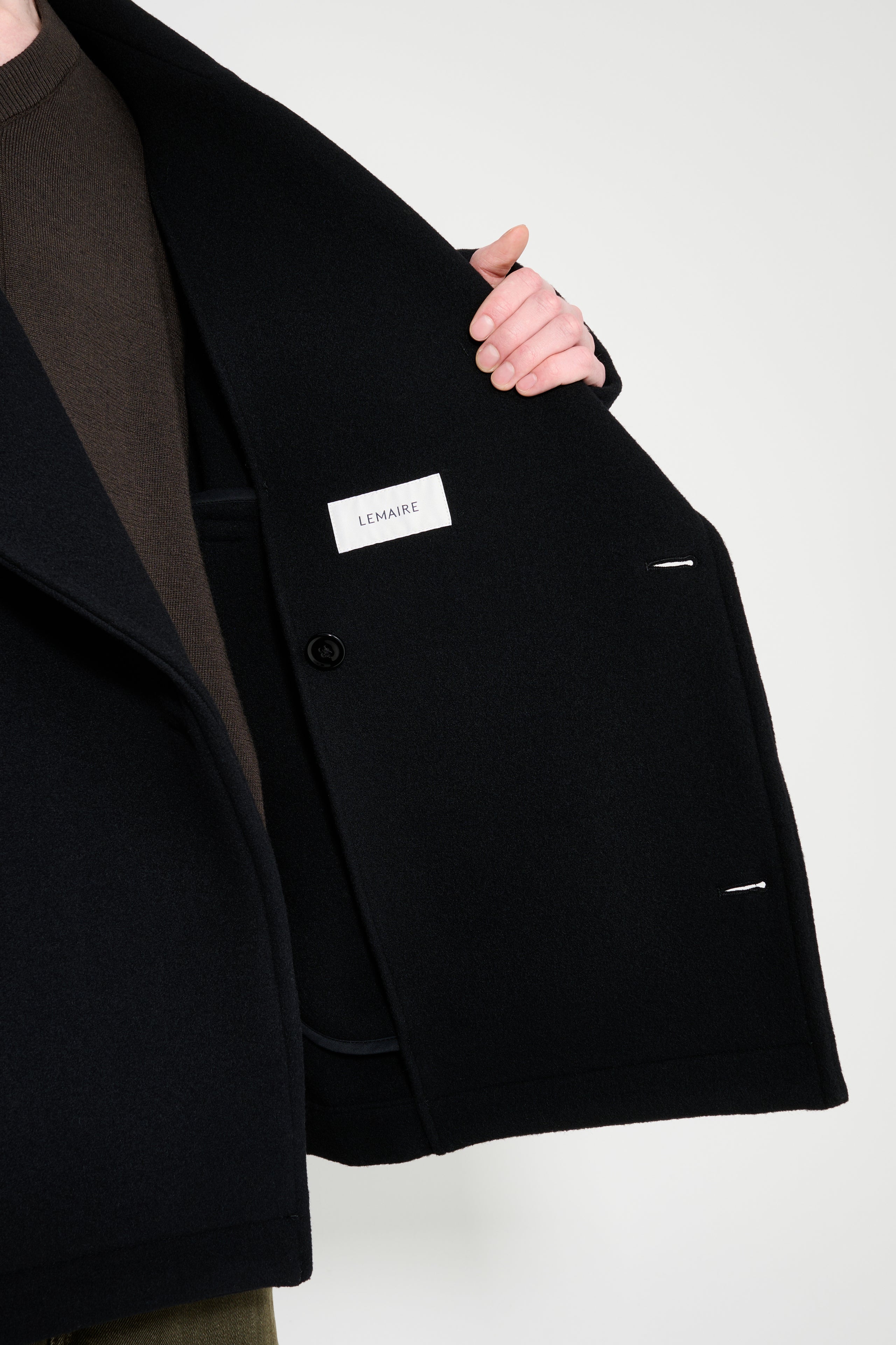 Lemaire Boxy Peacoat Black