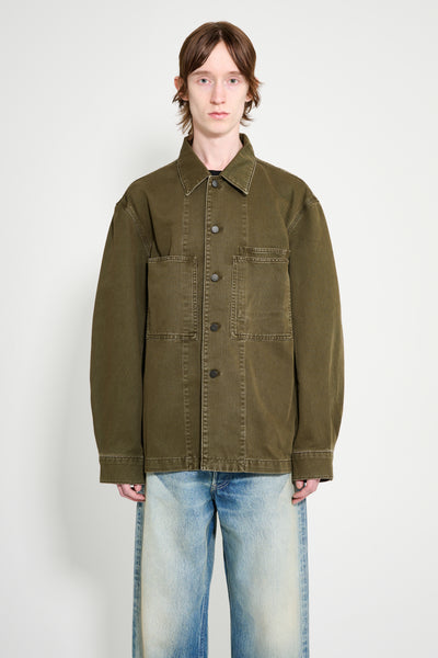 Lemaire Workwear Overshirt Moss Green – Très Bien