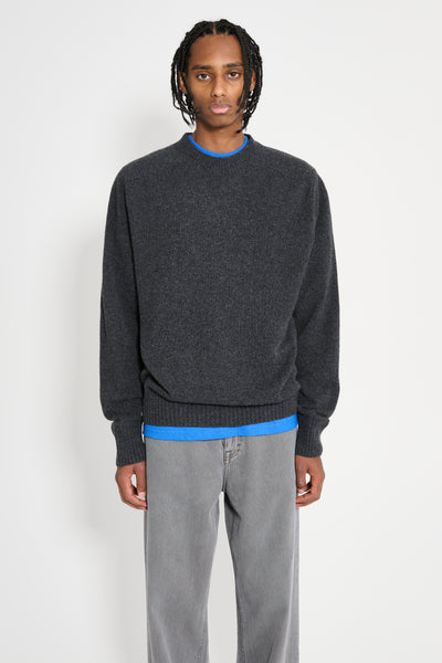Margaret Howell Seamless Crew Neck Merino Cashmere Storm