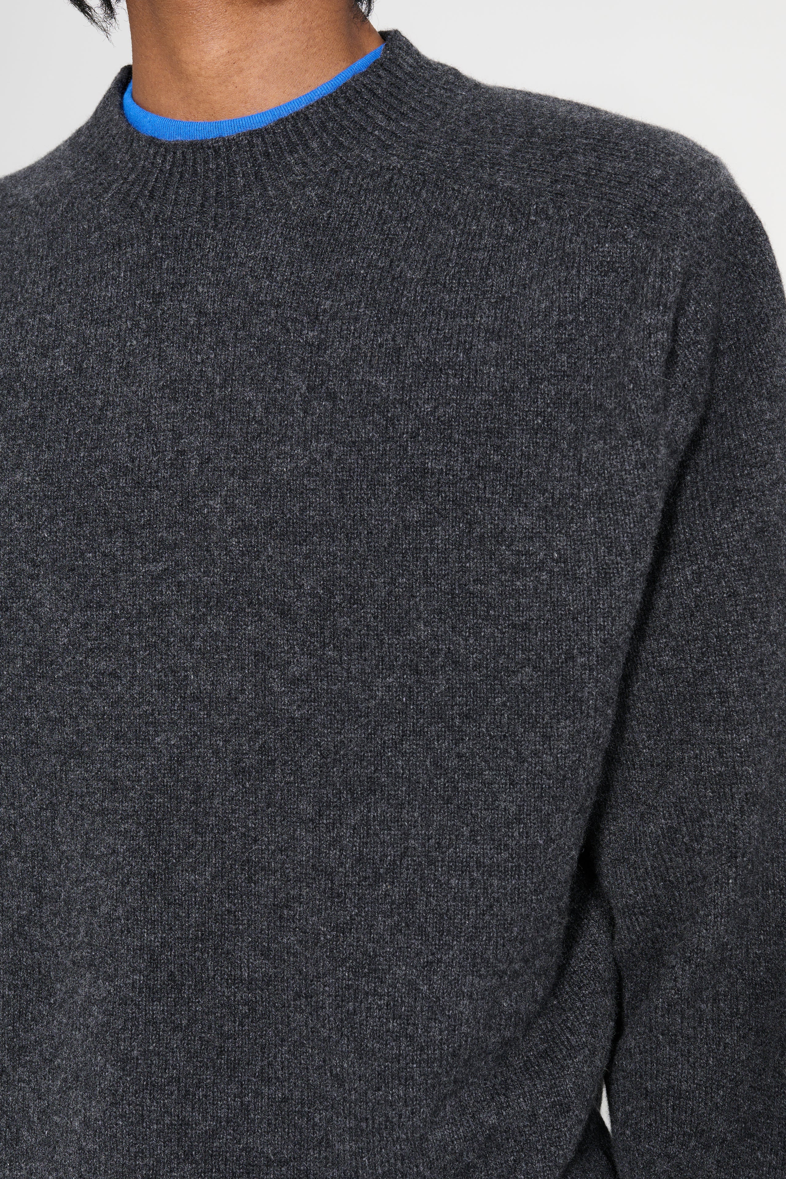 Margaret Howell Seamless Crew Neck Merino Cashmere Storm Grey