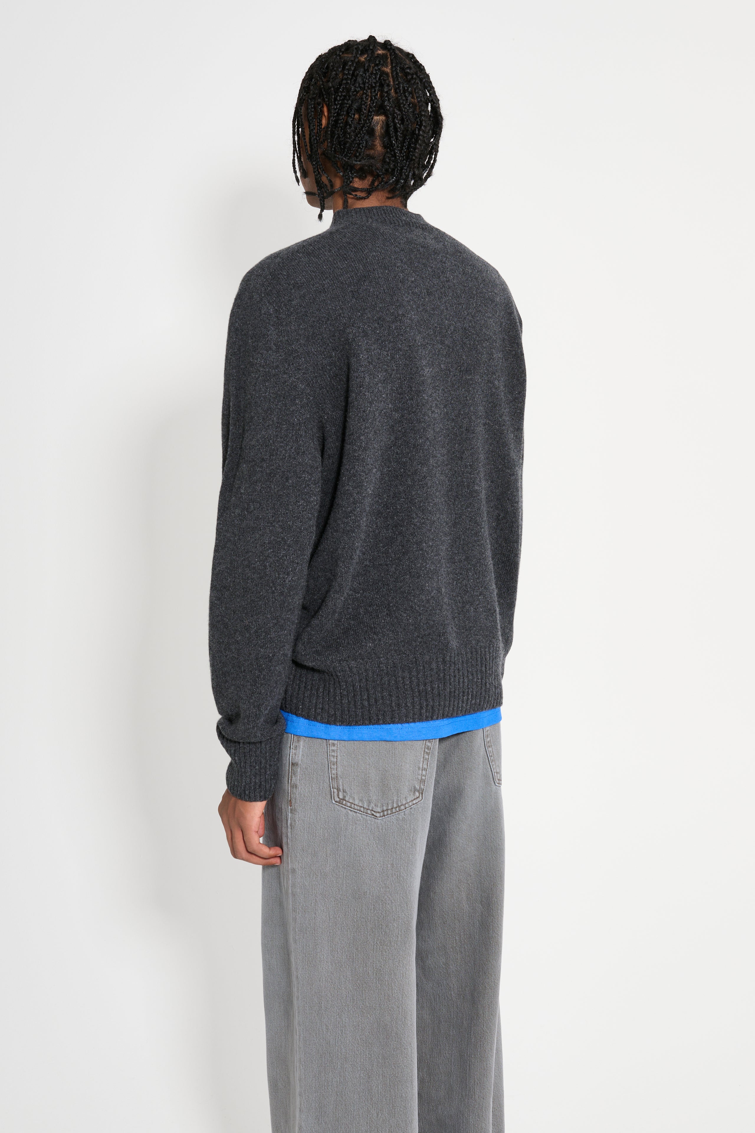 Margaret Howell Seamless Crew Neck Merino Cashmere Storm Grey