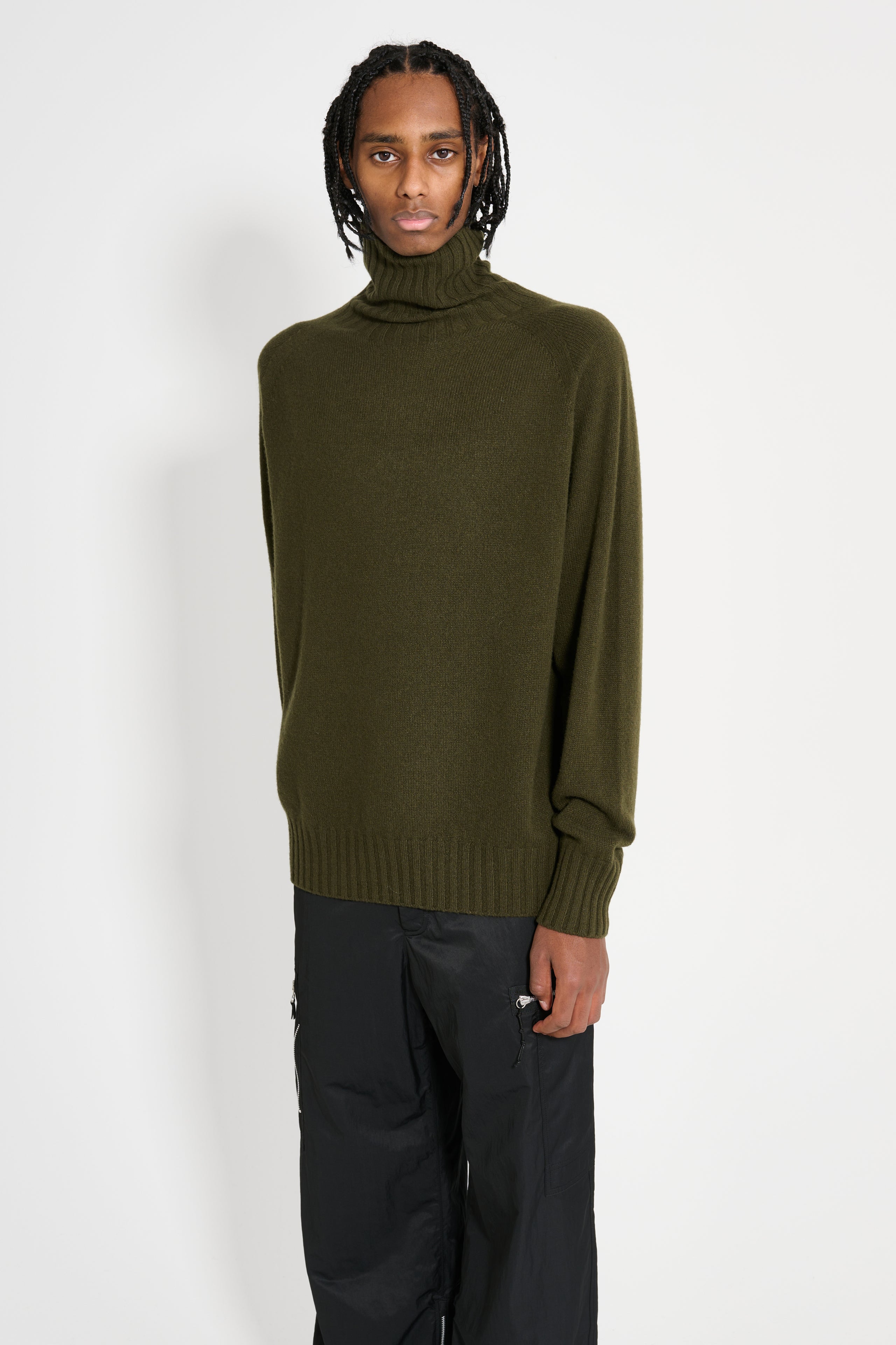 Margaret Howell Wide Roll Neck Cashmere Kelp