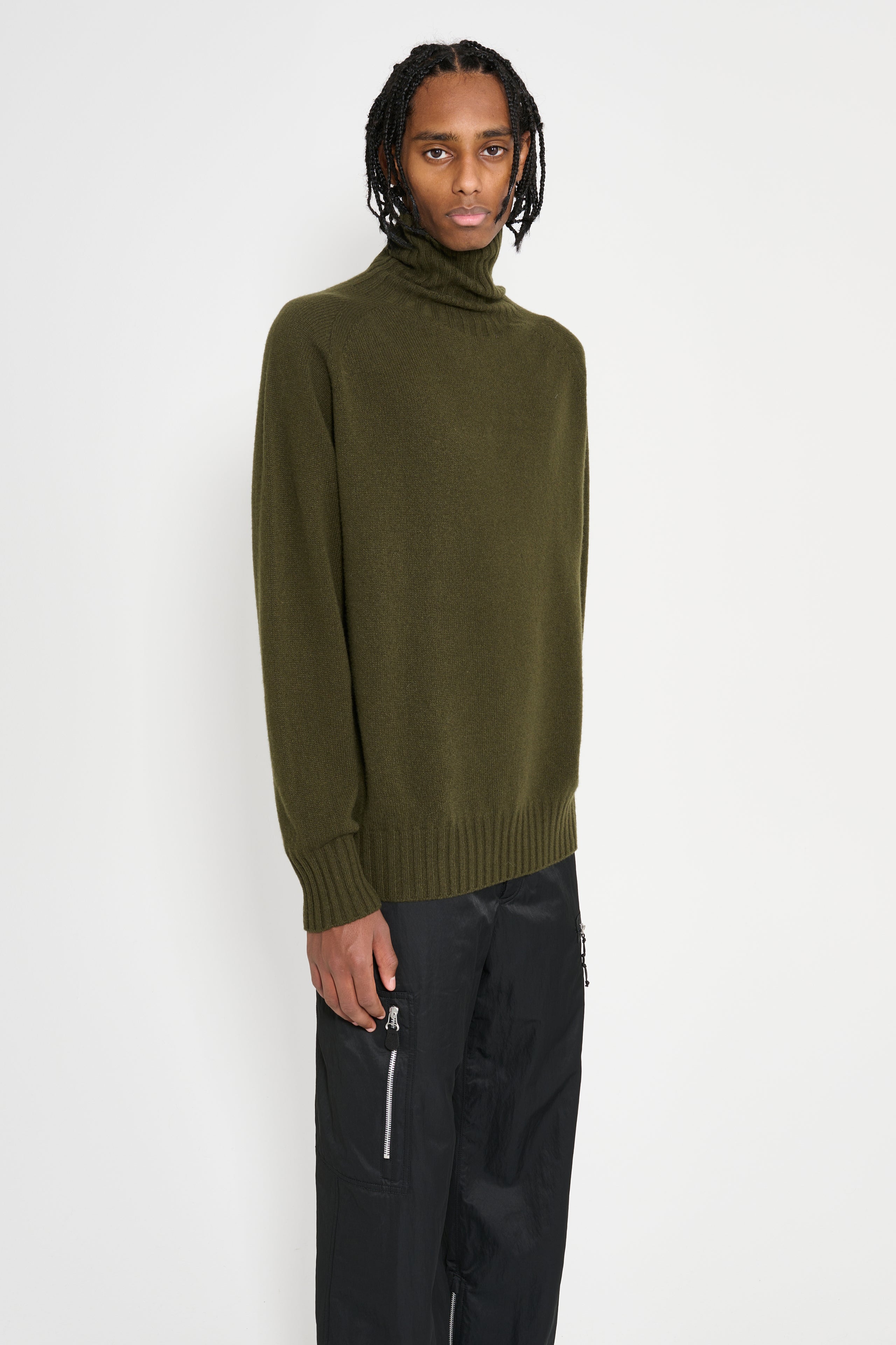 Margaret Howell Wide Roll Neck Cashmere Kelp