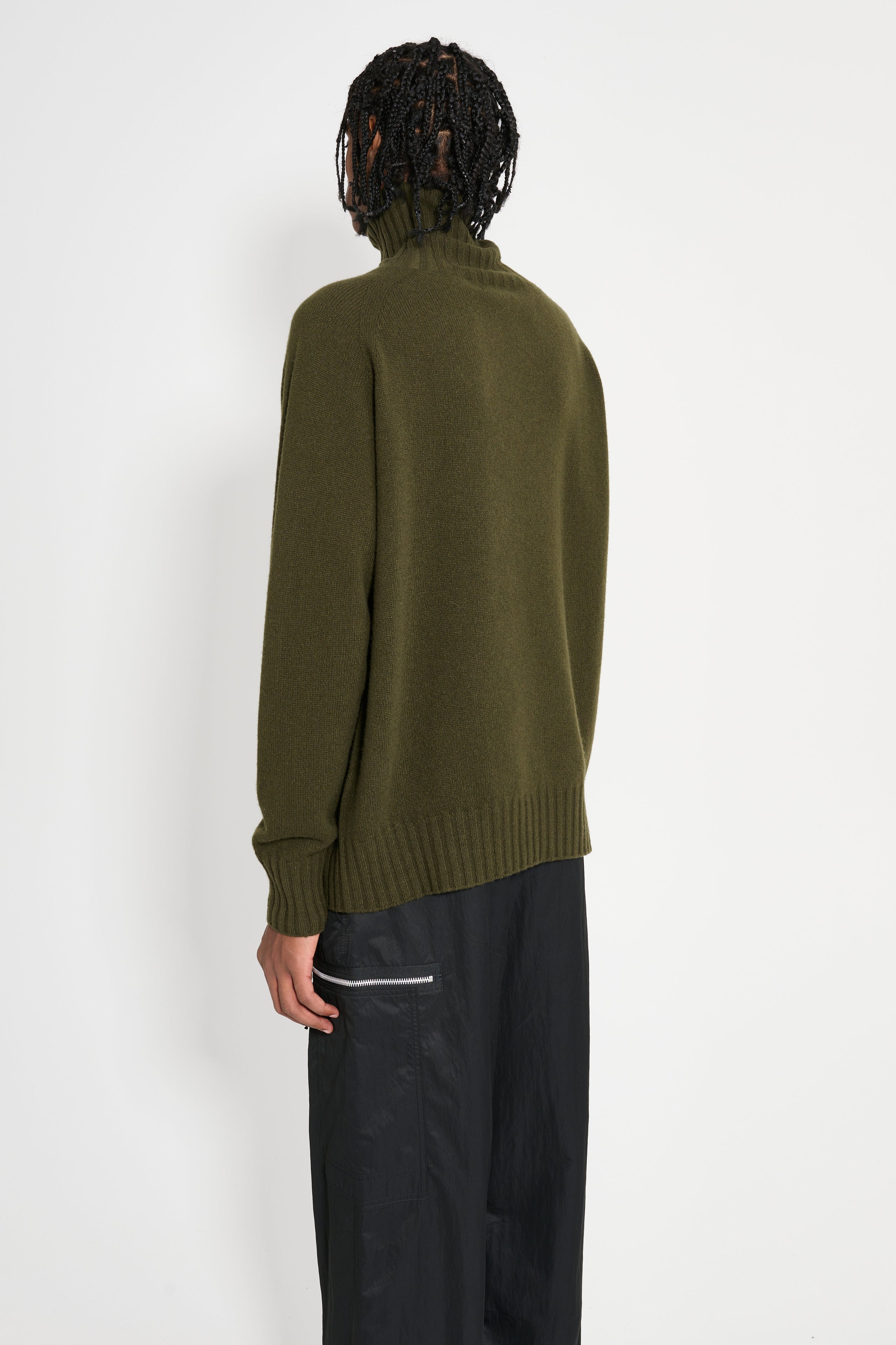 Margaret Howell Wide Roll Neck Cashmere Kelp