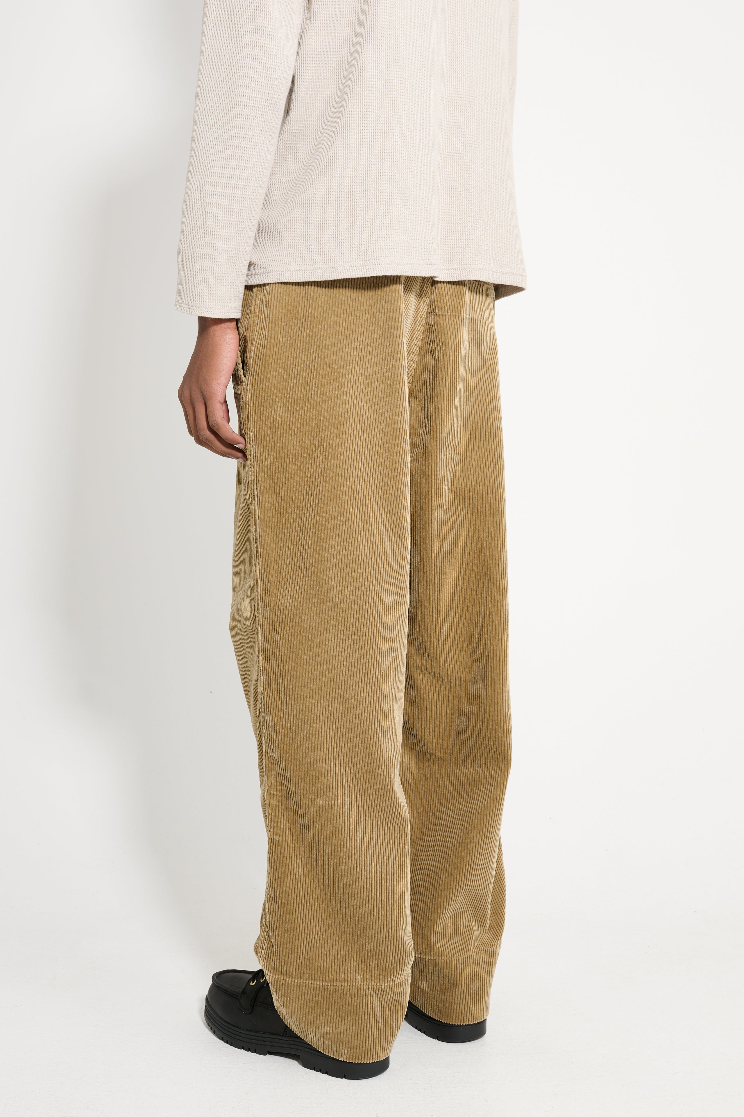 Margaret Howell MHL Wide Waistband Trouser Heavy Corduroy Off Putty